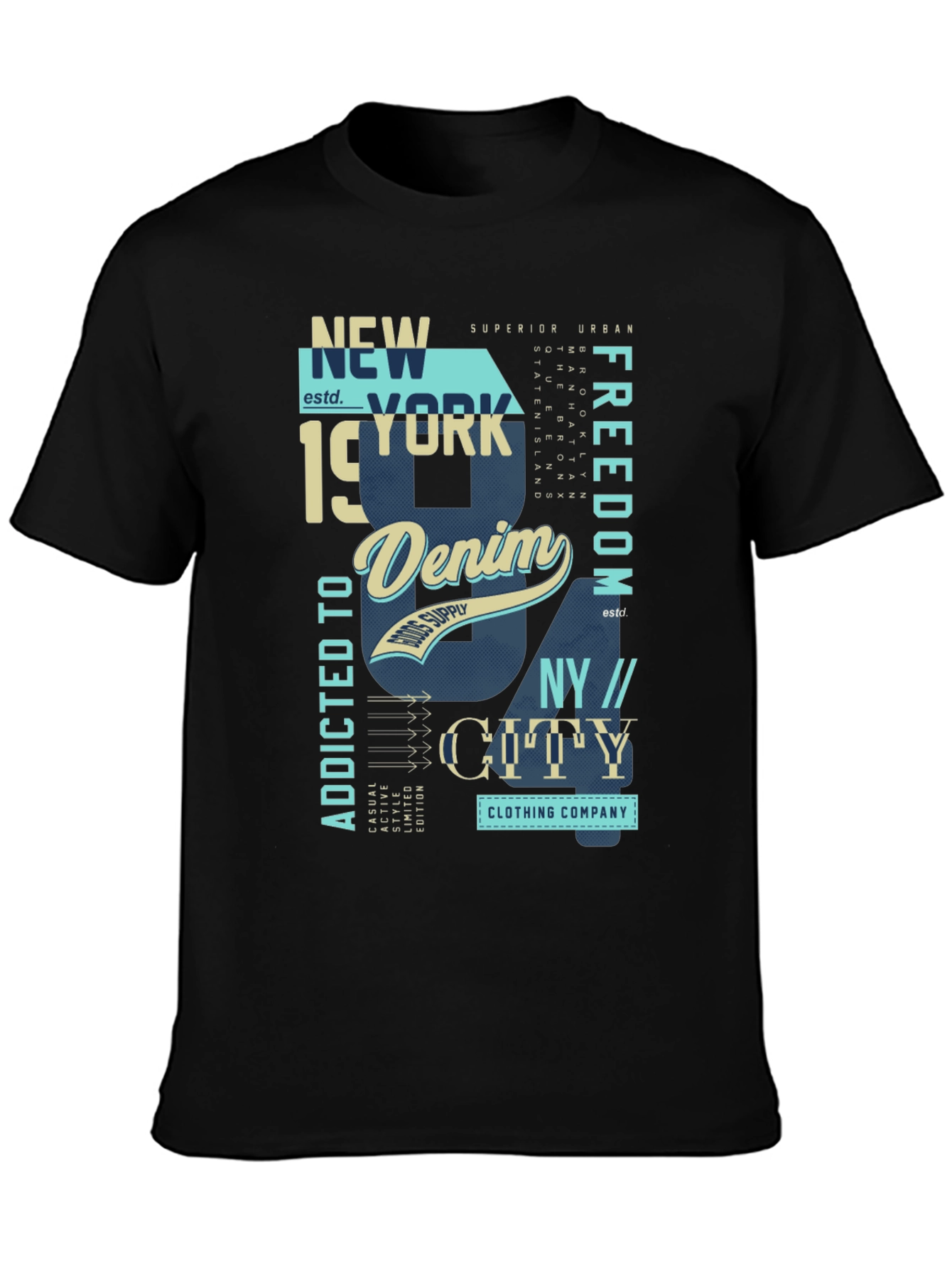 New York Denim Graphic T-Shirt