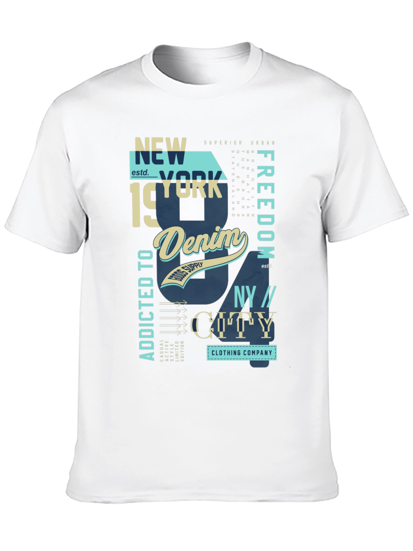 New York Denim Graphic T-Shirt