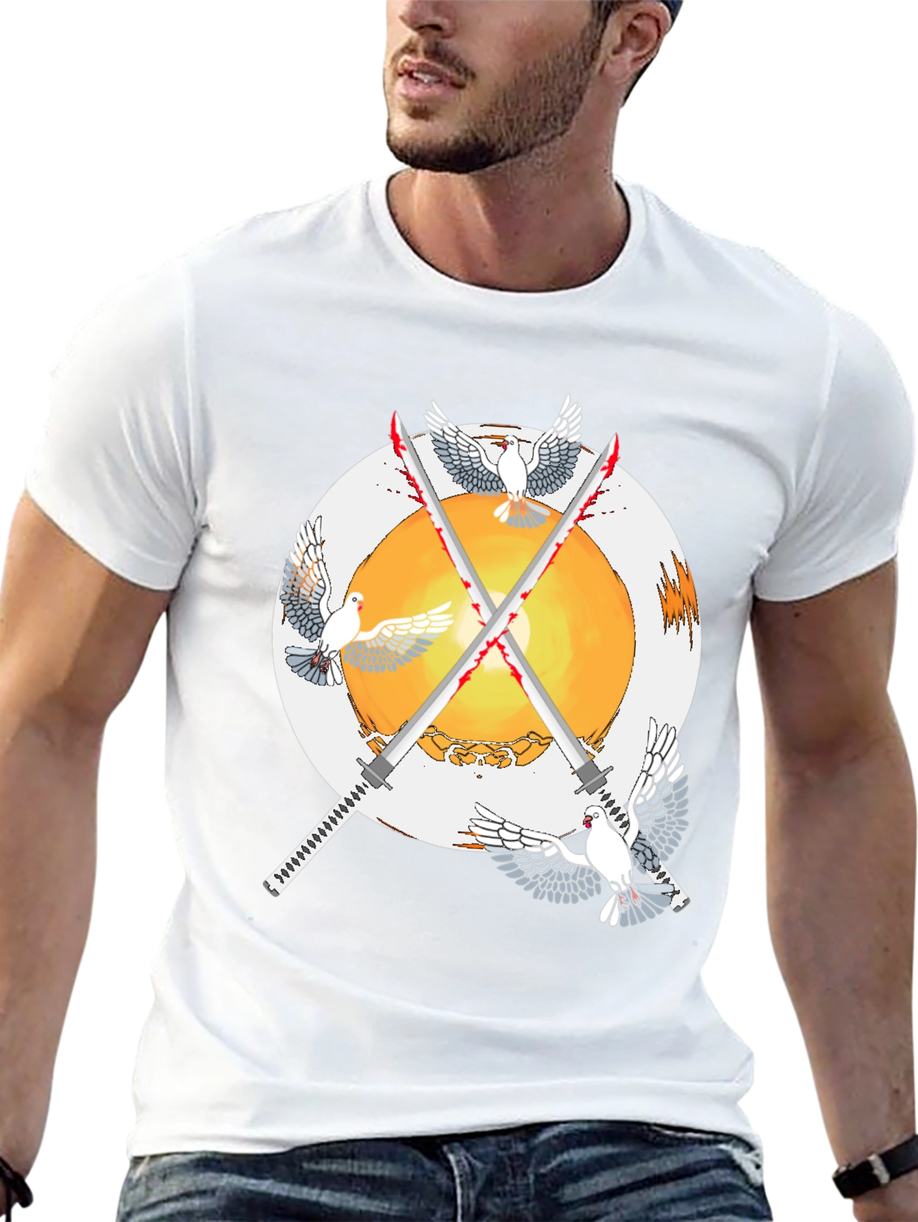 Doves and Swords Graphic T-Shirt