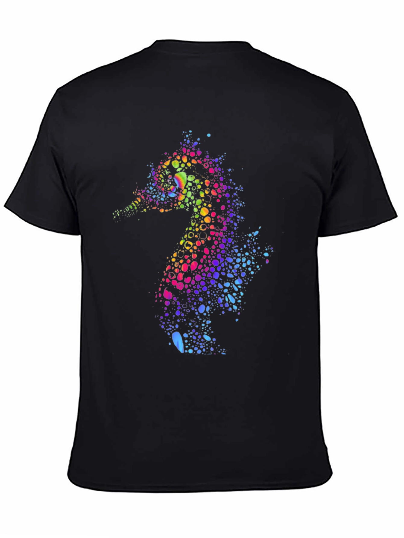Rainbow Seahorse Graphic Tee - Unique Mens T-Shirt