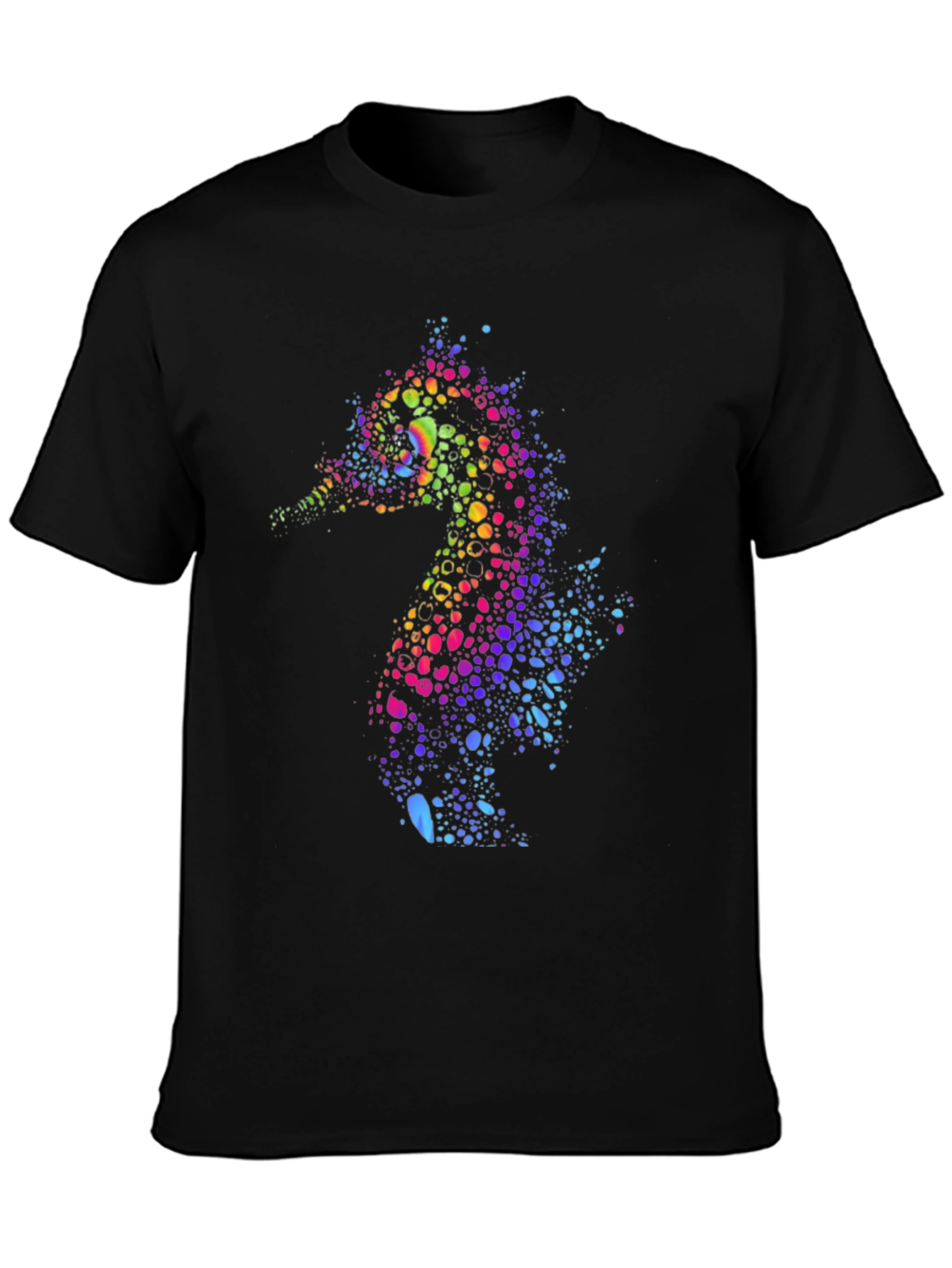 Rainbow Seahorse Graphic Tee - Unique Mens T-Shirt