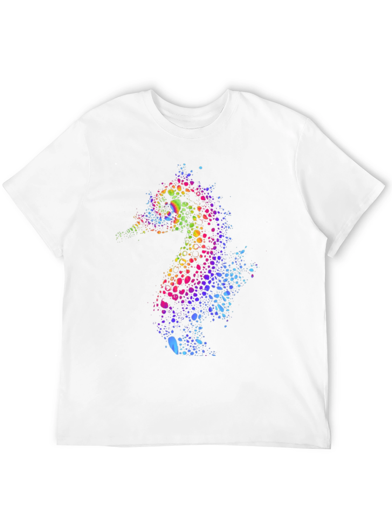 Rainbow Seahorse Graphic Tee - Unique Mens T-Shirt