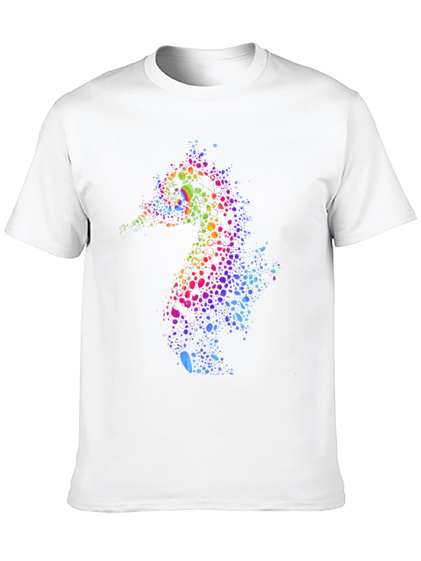 Rainbow Seahorse Graphic Tee - Unique Mens T-Shirt