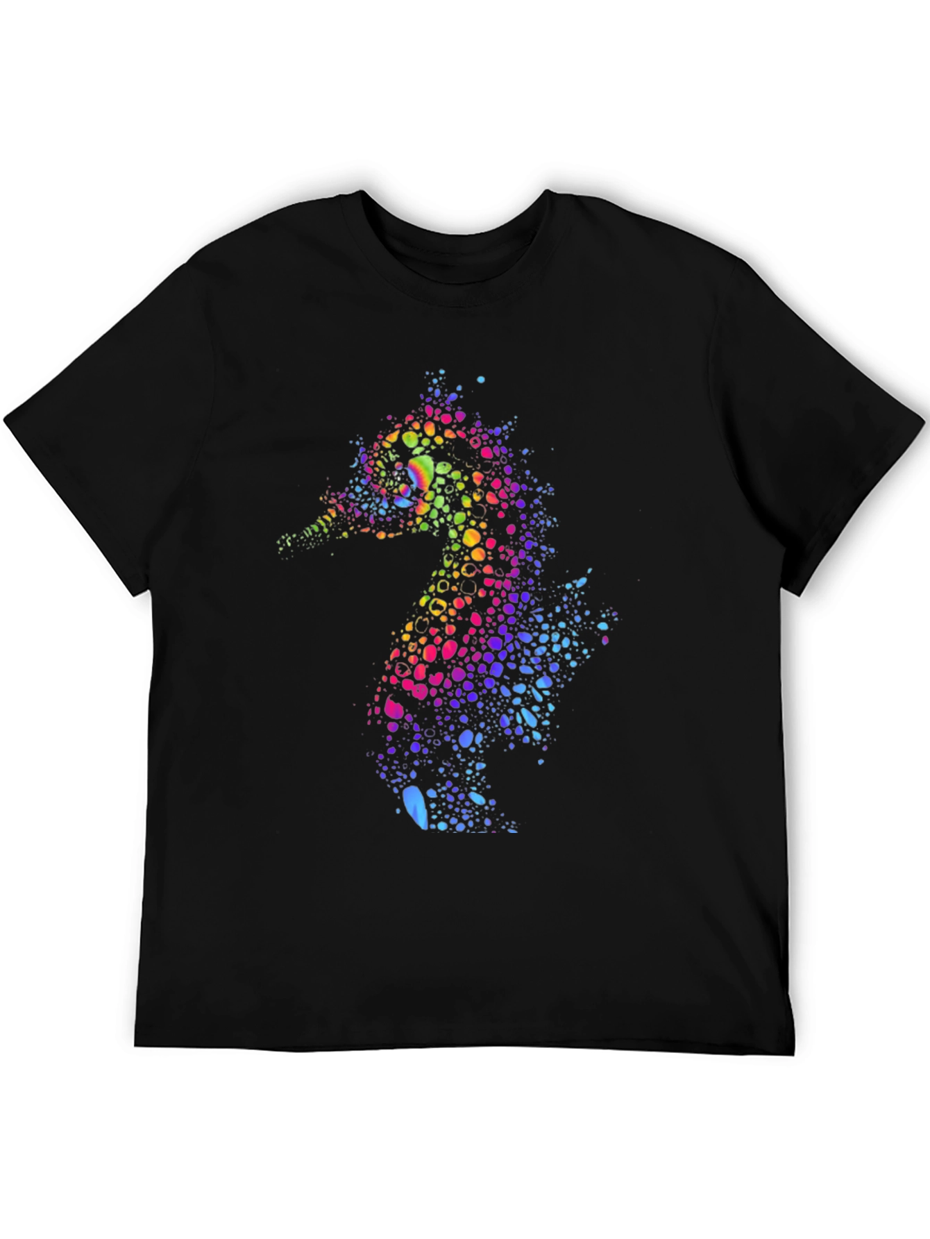 Rainbow Seahorse Graphic Tee - Unique Mens T-Shirt