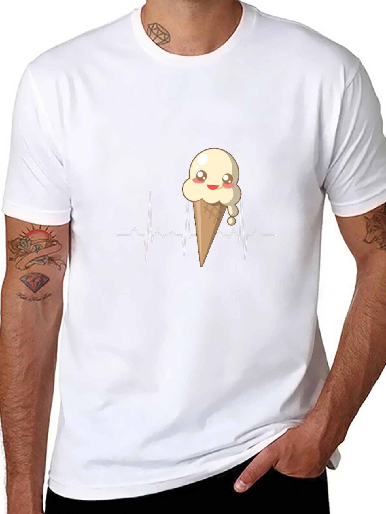 Ice Cream Heartbeat T-Shirt - Sweet Design