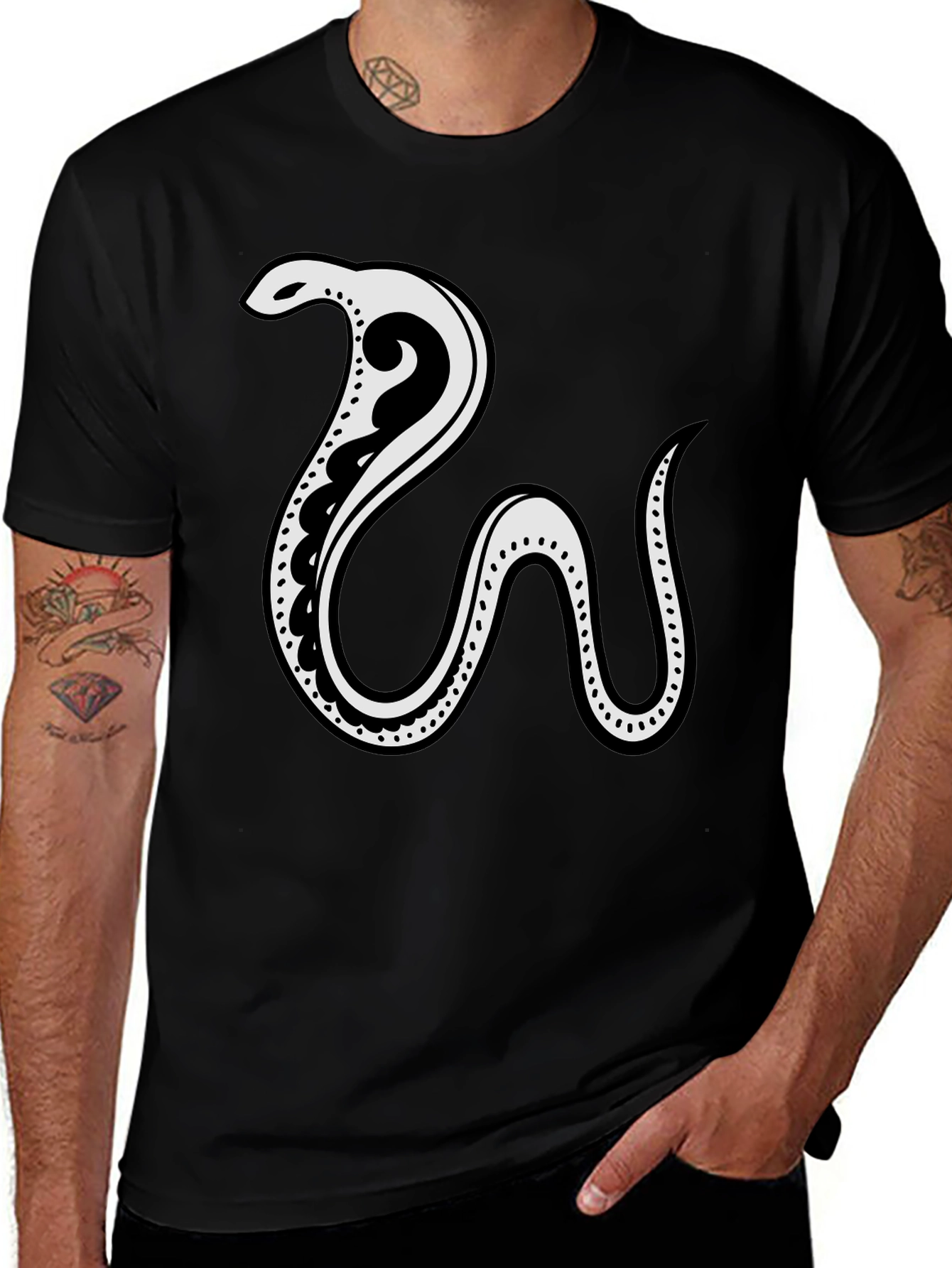Snake Graphic T-Shirt - Cool Casual Tee