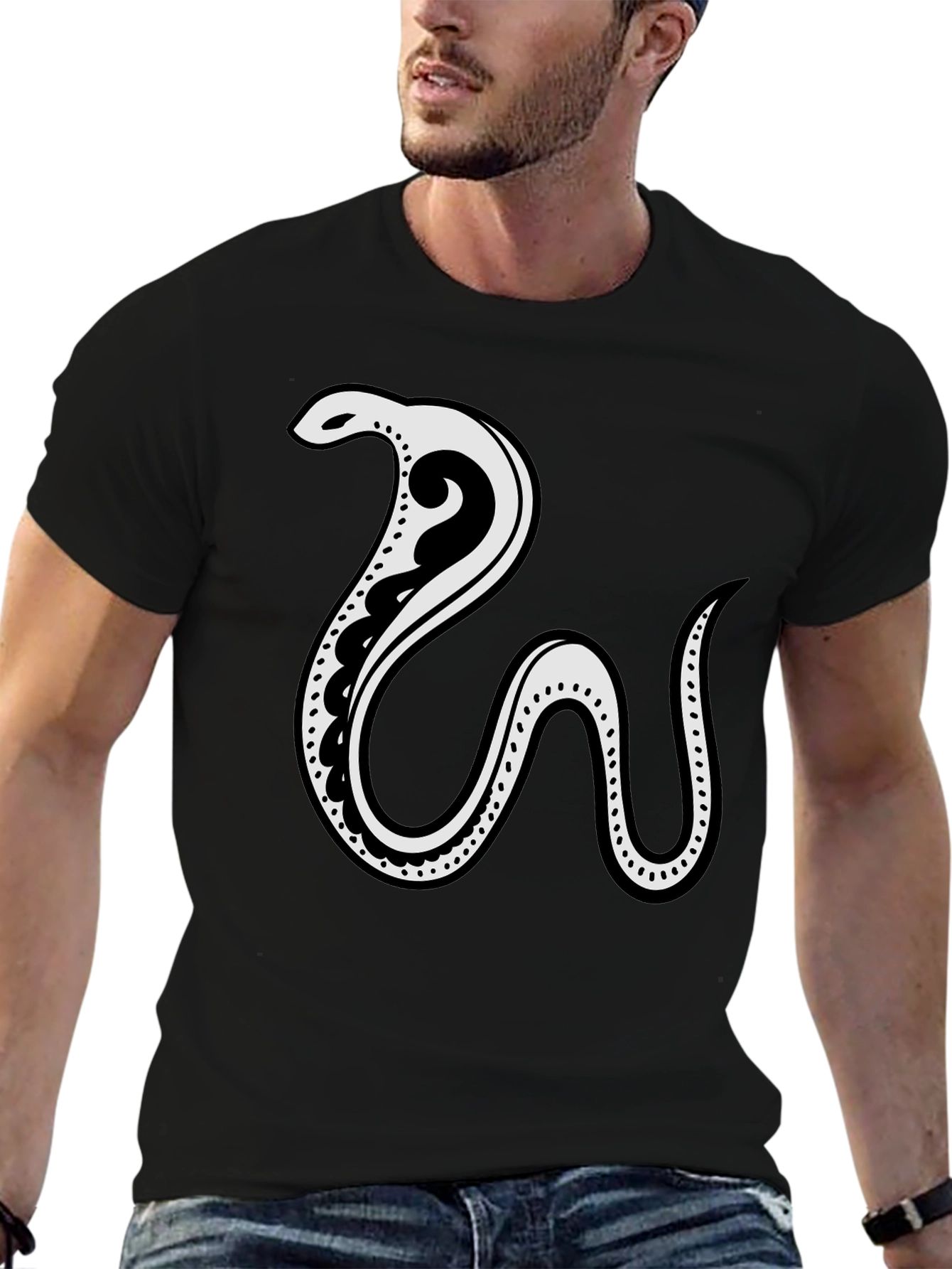 Snake Graphic T-Shirt - Cool Casual Tee