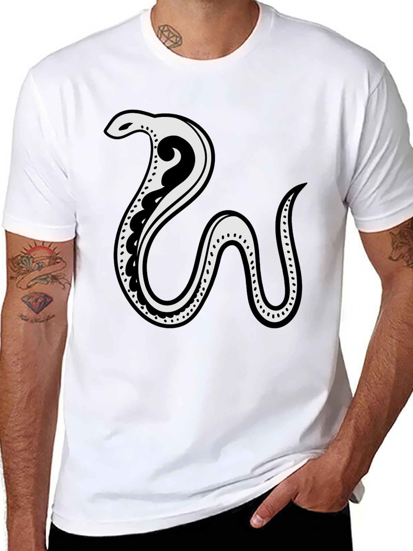 Snake Graphic T-Shirt - Cool Casual Tee