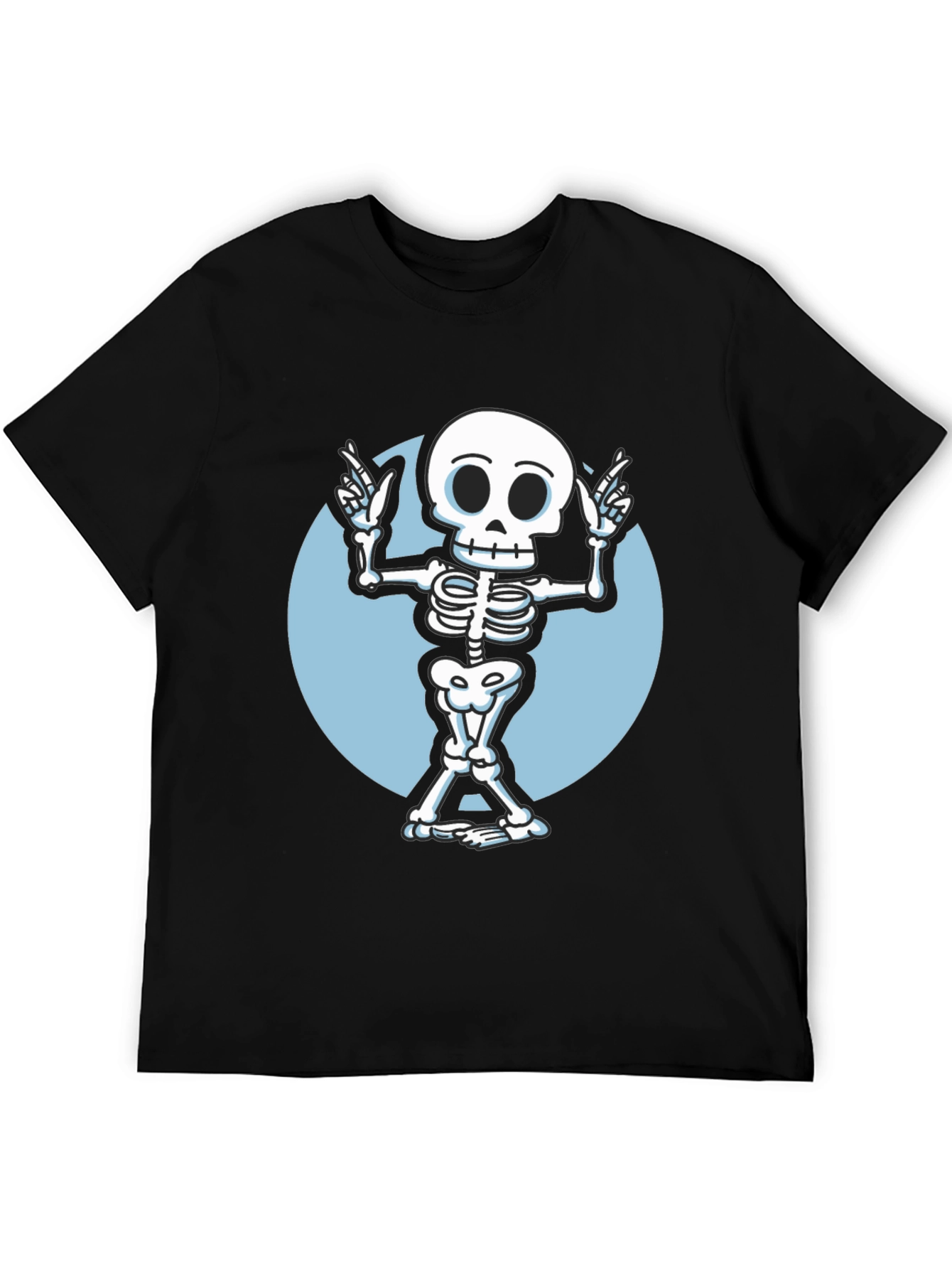 Skeleton Graphic Tee - Black Crew Neck