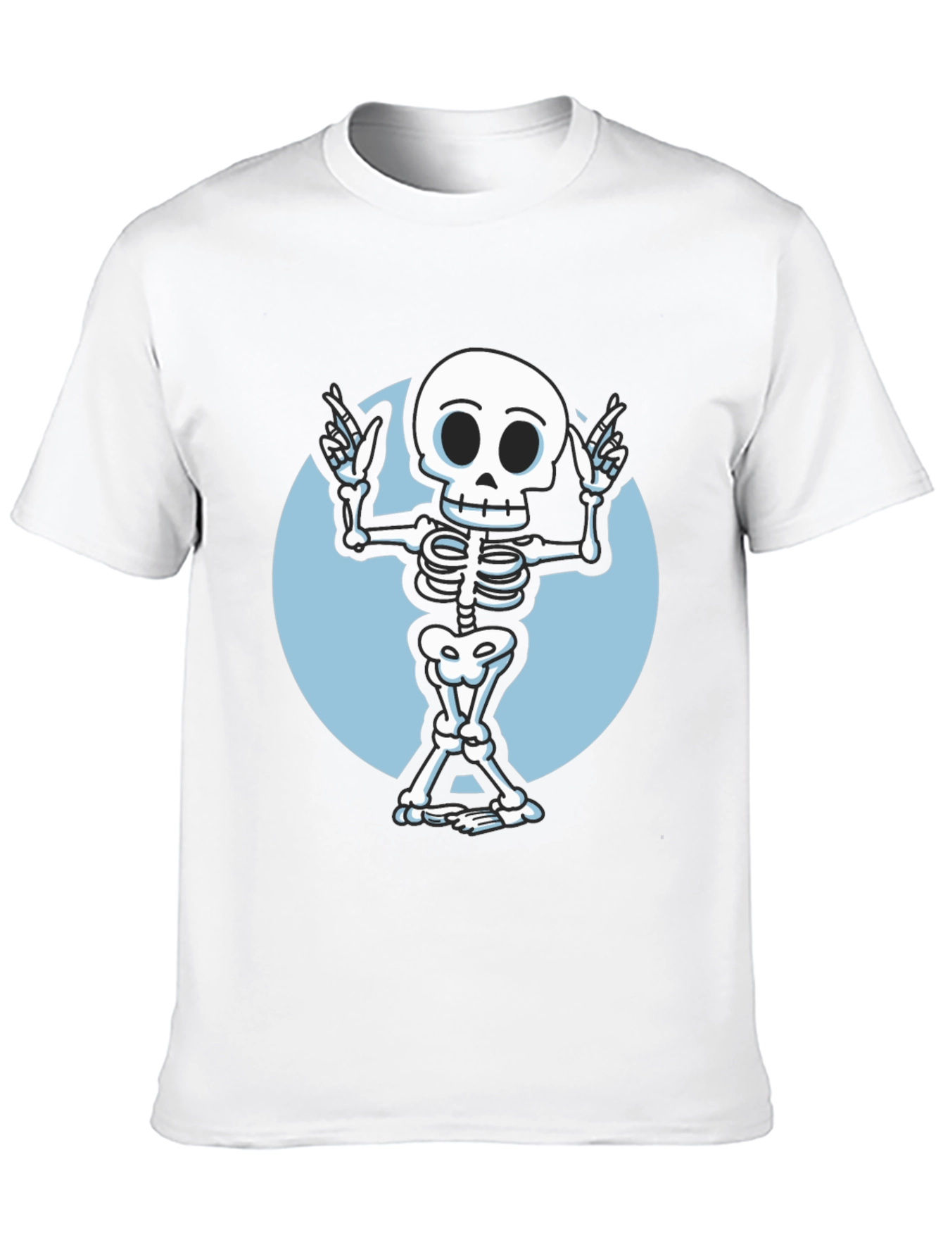 Skeleton Graphic Tee - Black Crew Neck