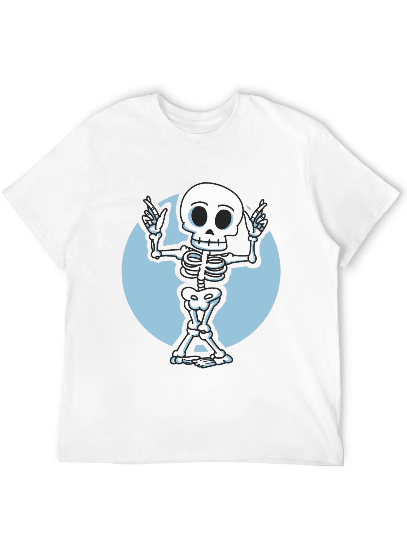Skeleton Graphic Tee - Black Crew Neck