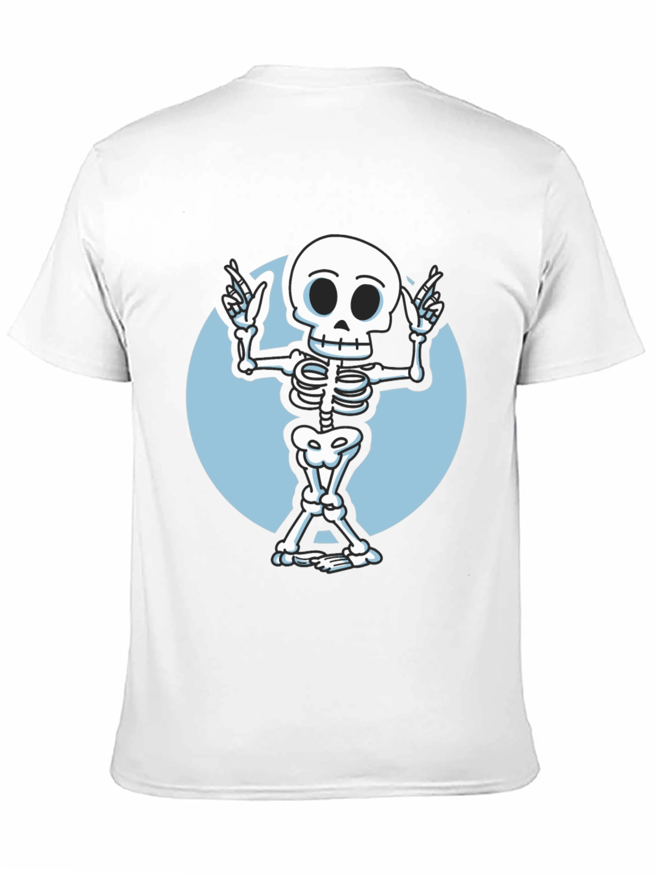 Skeleton Graphic Tee - Black Crew Neck