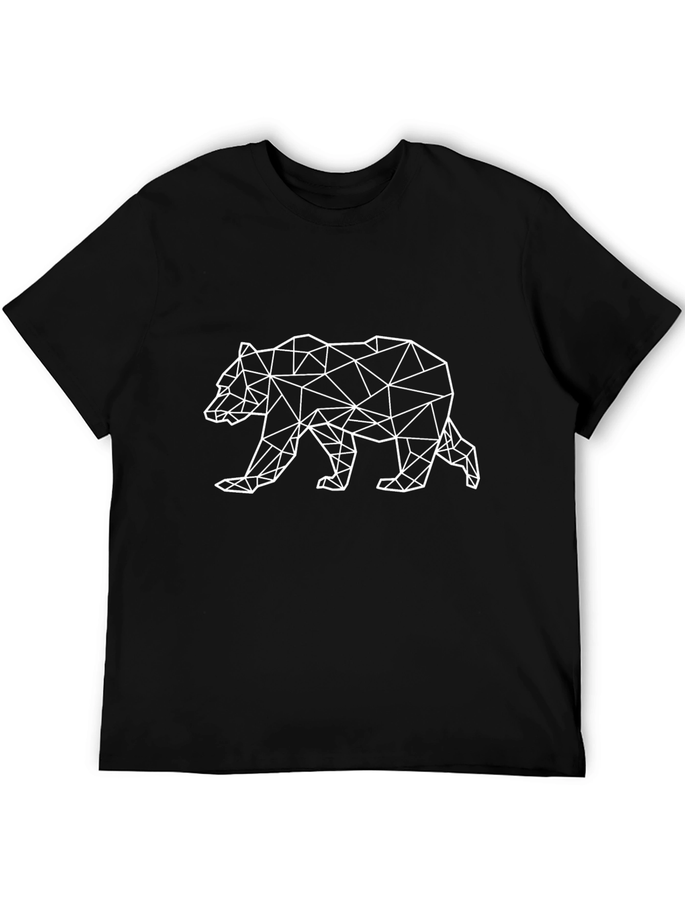 Geometric Bear Graphic Tee - Modern Black T-Shirt