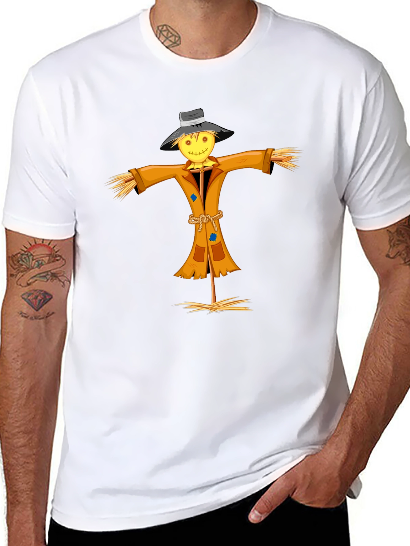 Scarecrow Graphic Tee - Unique Halloween Shirt