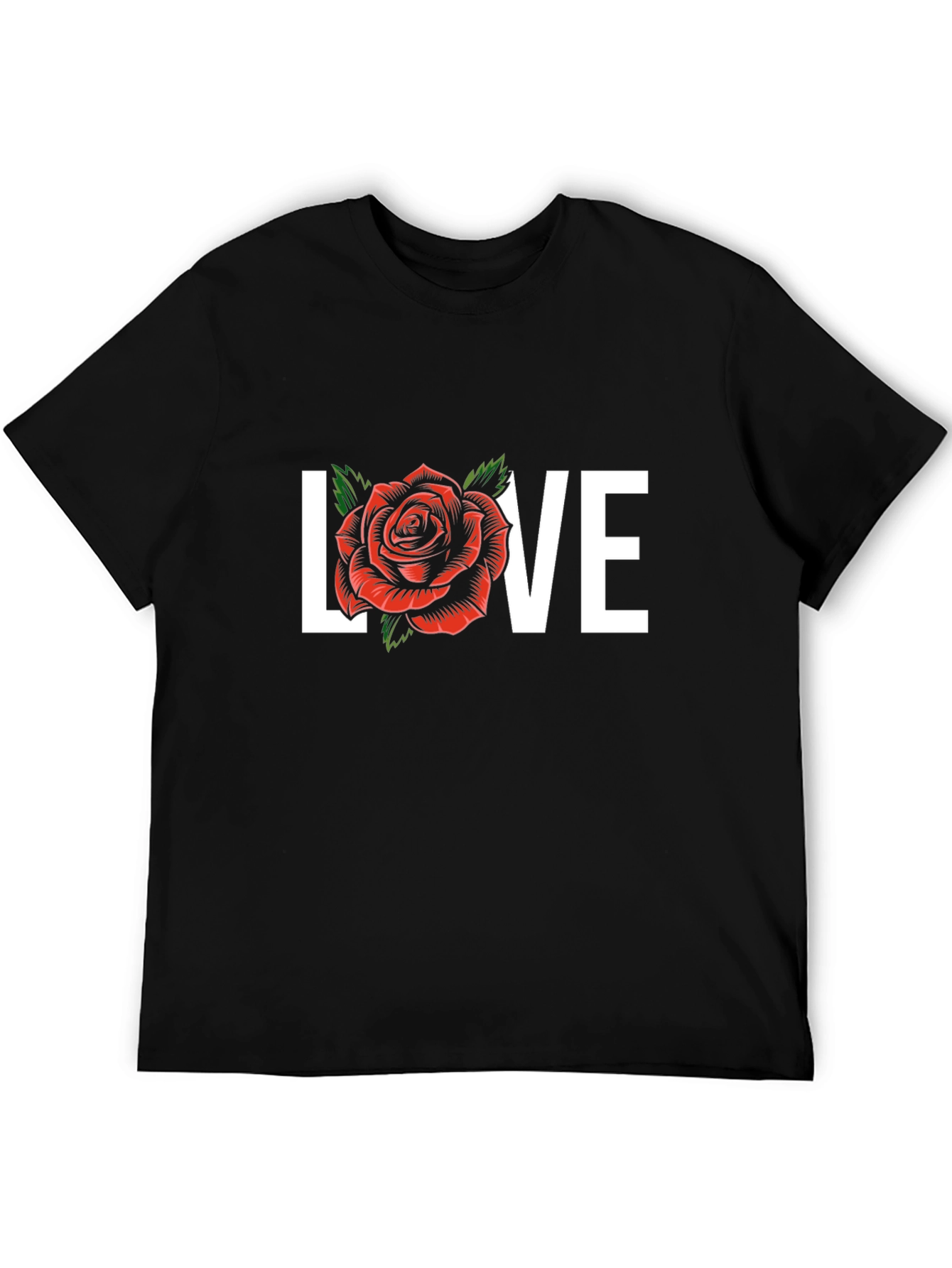 Love Rose Graphic Tee - Black