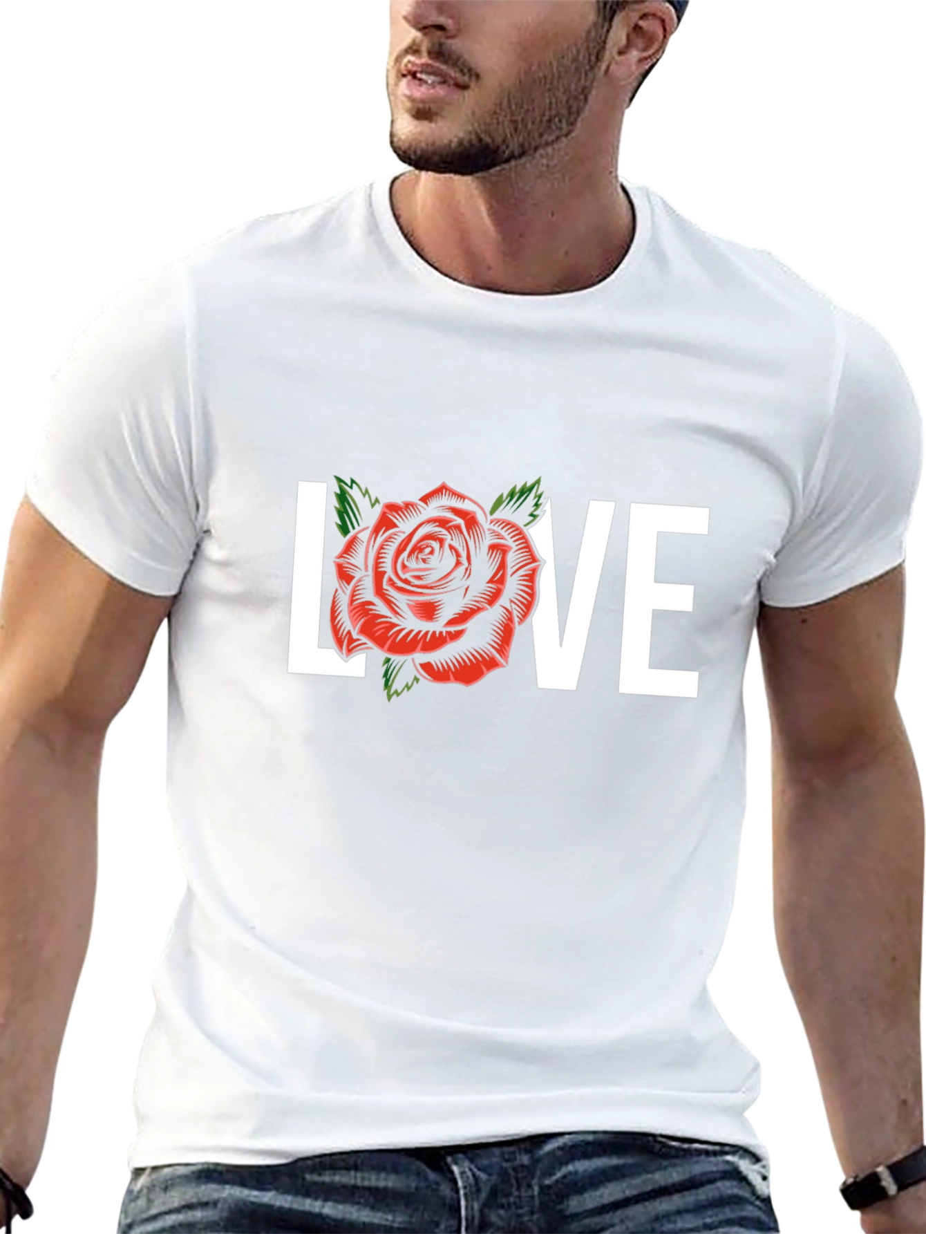 Love Rose Graphic Tee - Black