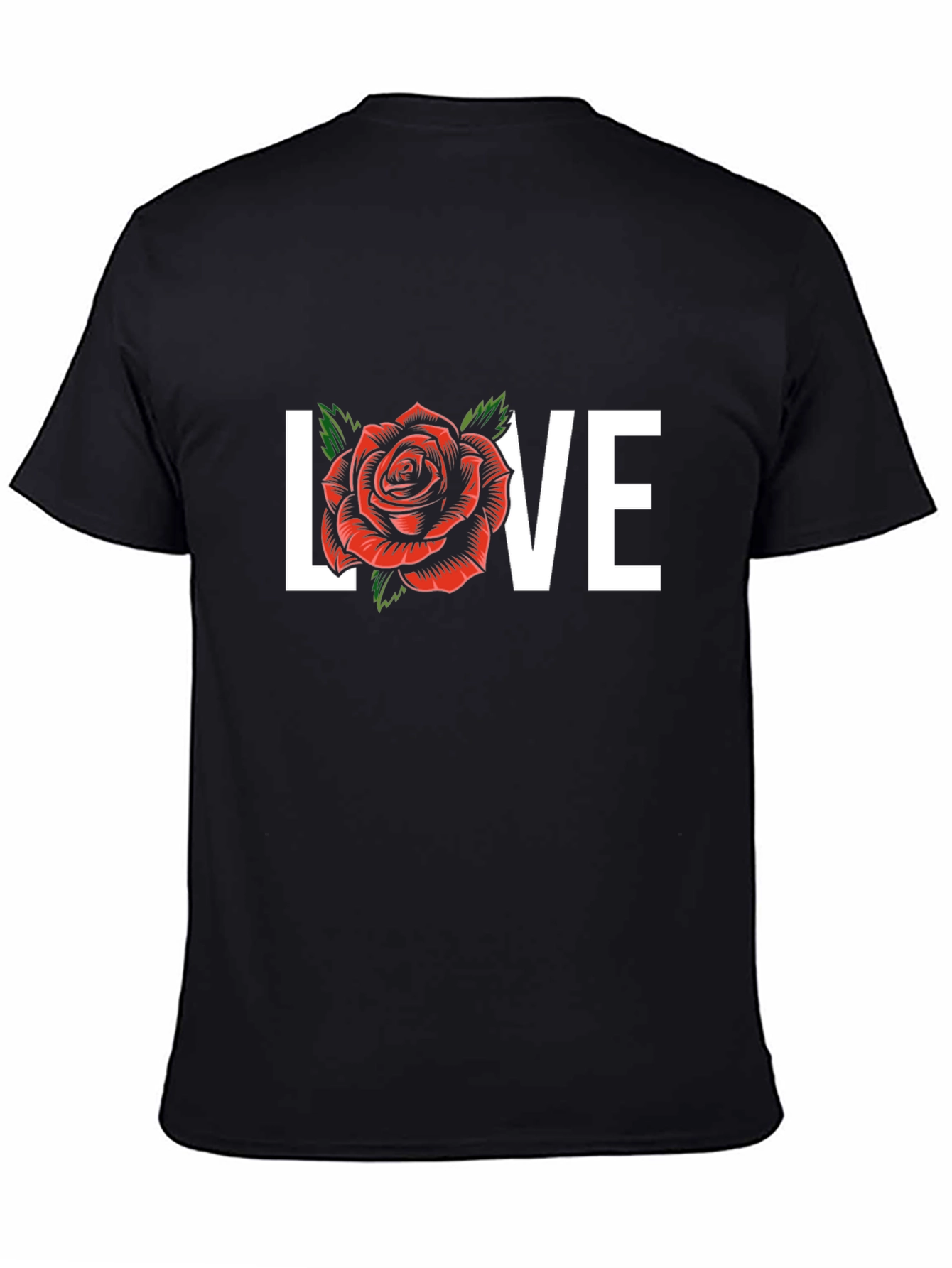 Love Rose Graphic Tee - Black