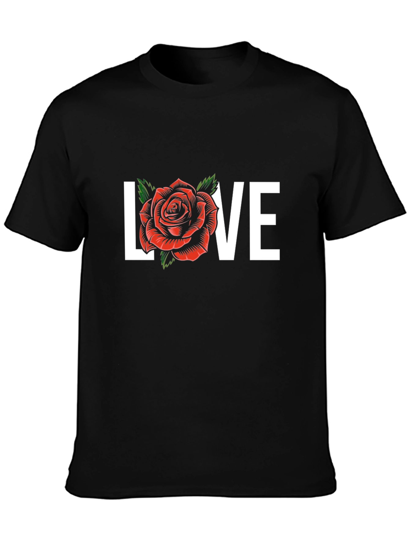 Love Rose Graphic Tee - Black