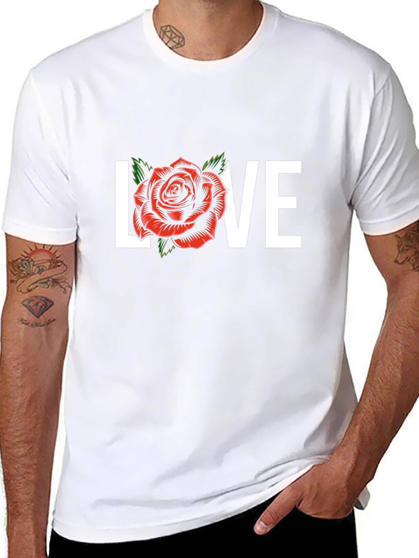 Love Rose Graphic Tee - Black