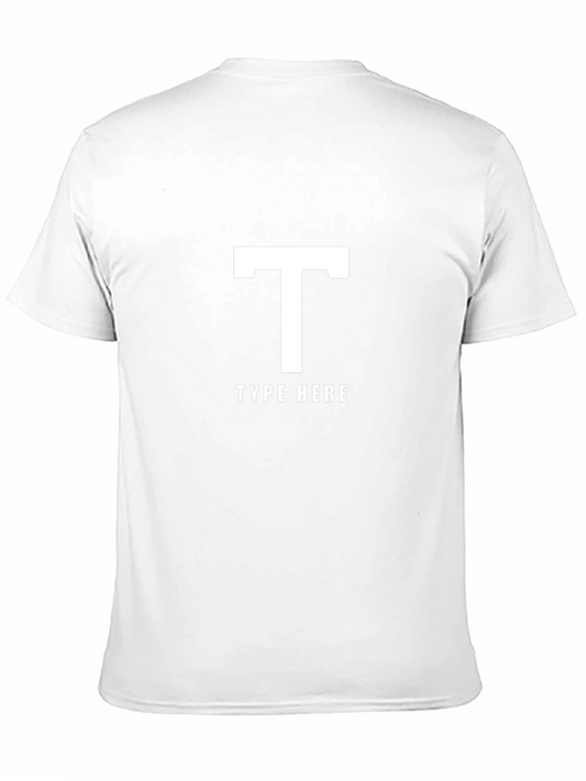 Customizable Black T-Shirt with Initial Design