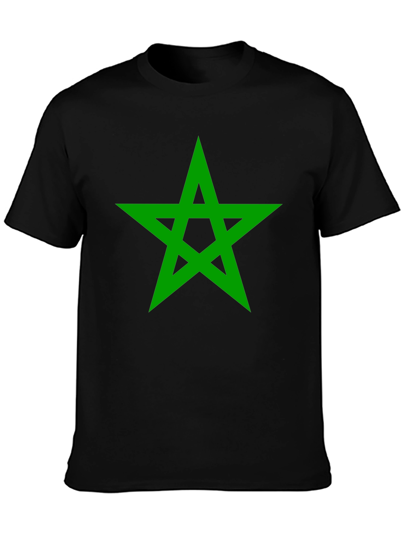Green Star Graphic Black T-Shirt