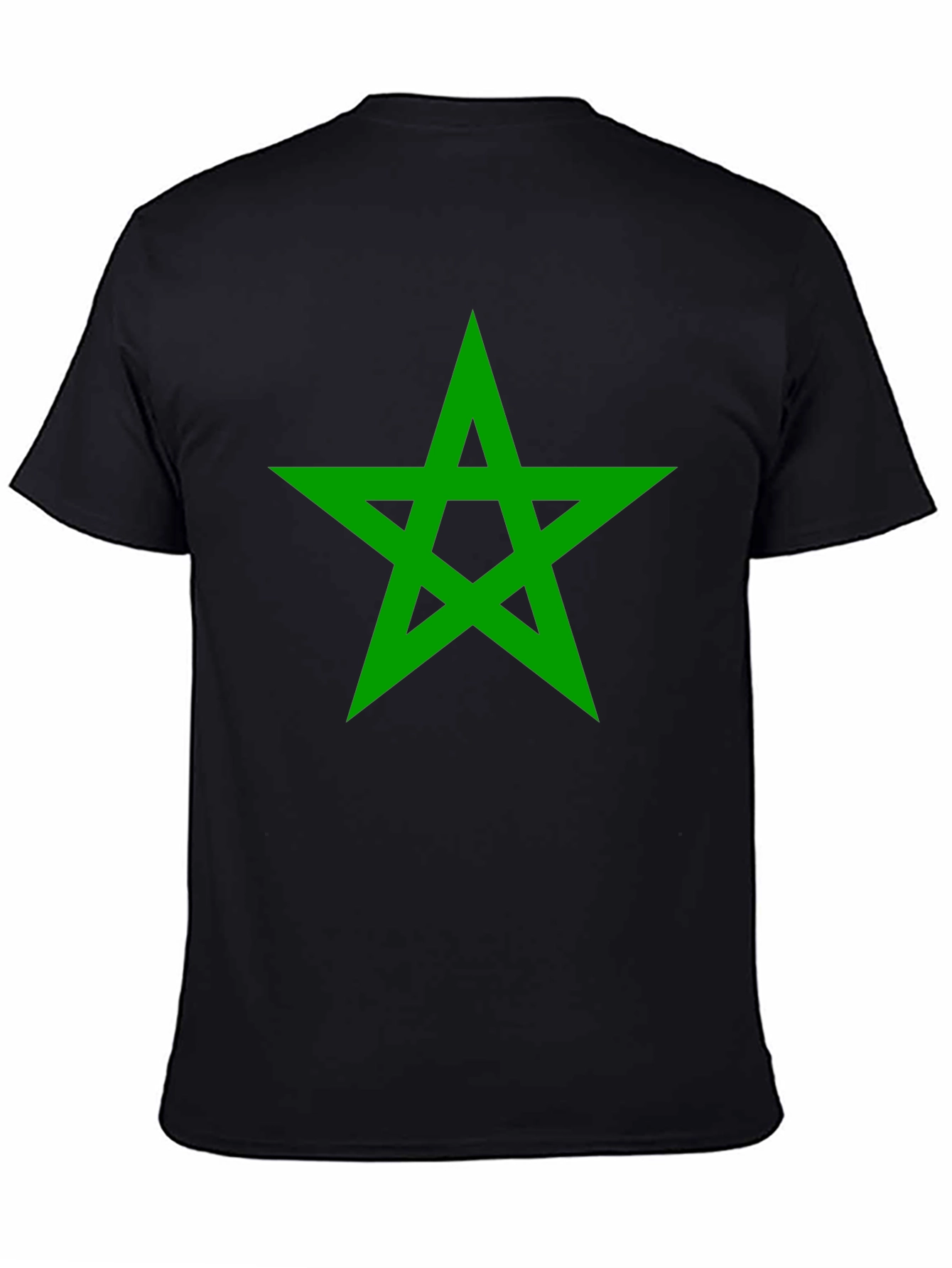 Green Star Graphic Black T-Shirt