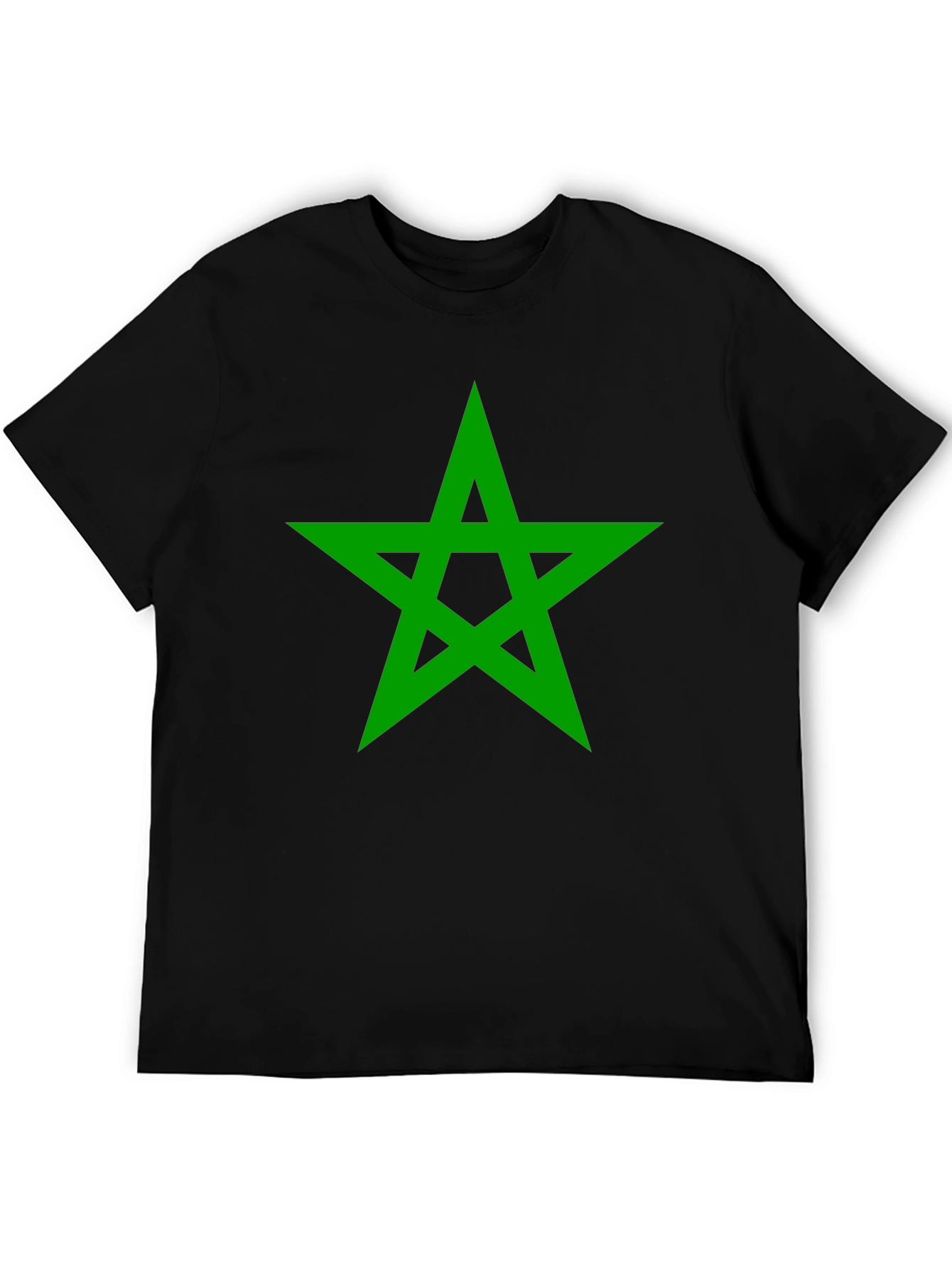 Green Star Graphic Black T-Shirt