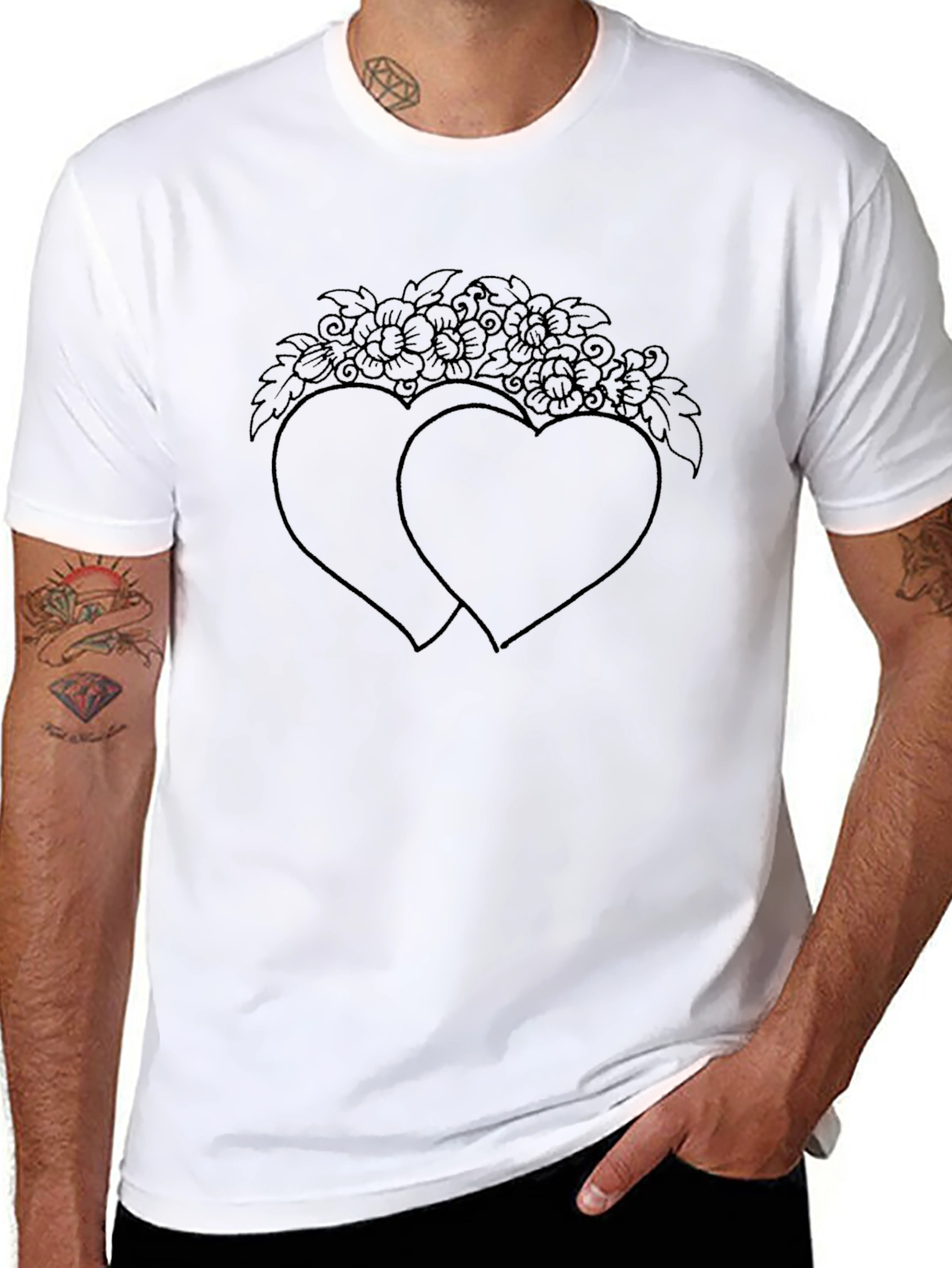 Hearts and Flowers Graphic Tee - Unisex
