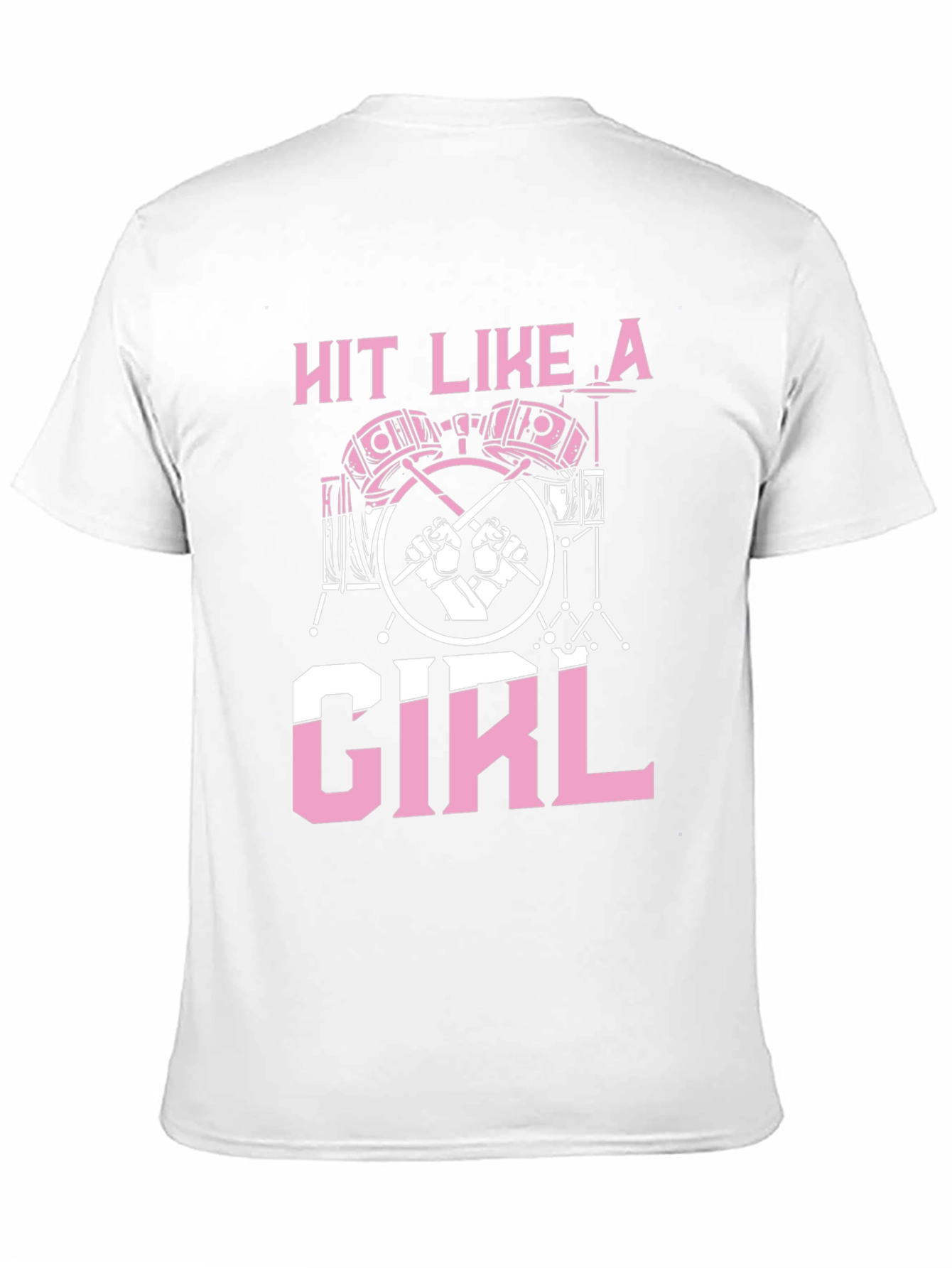 Hit Like A Girl Drummer T-Shirt - Black