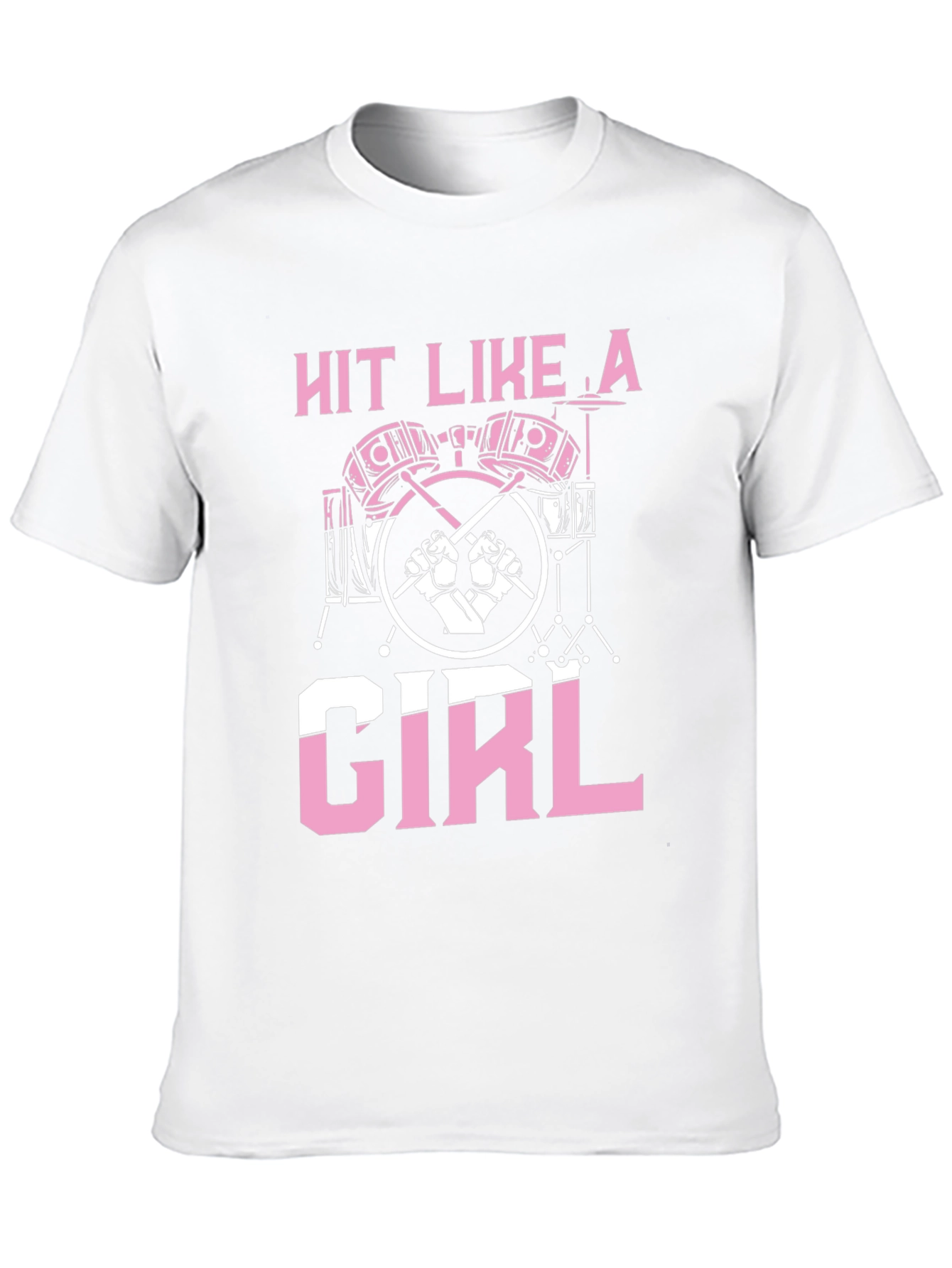 Hit Like A Girl Drummer T-Shirt - Black