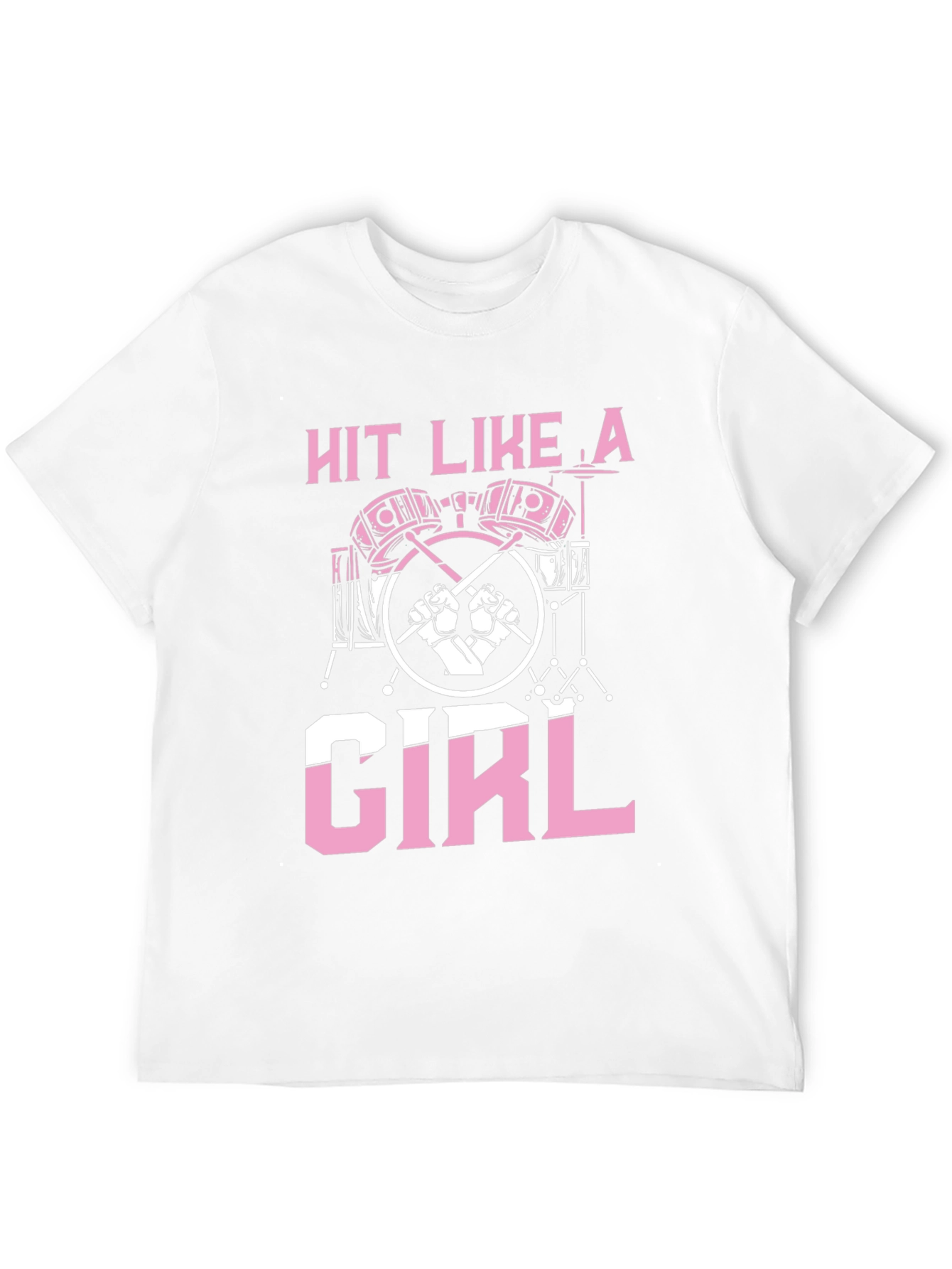 Hit Like A Girl Drummer T-Shirt - Black