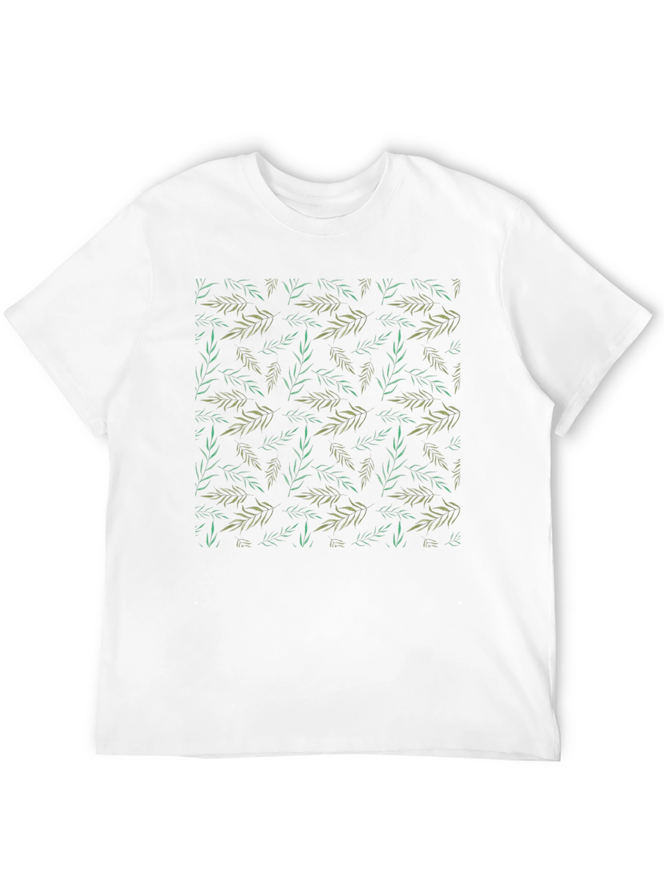 Leaf Print Black T-Shirt - Casual Style