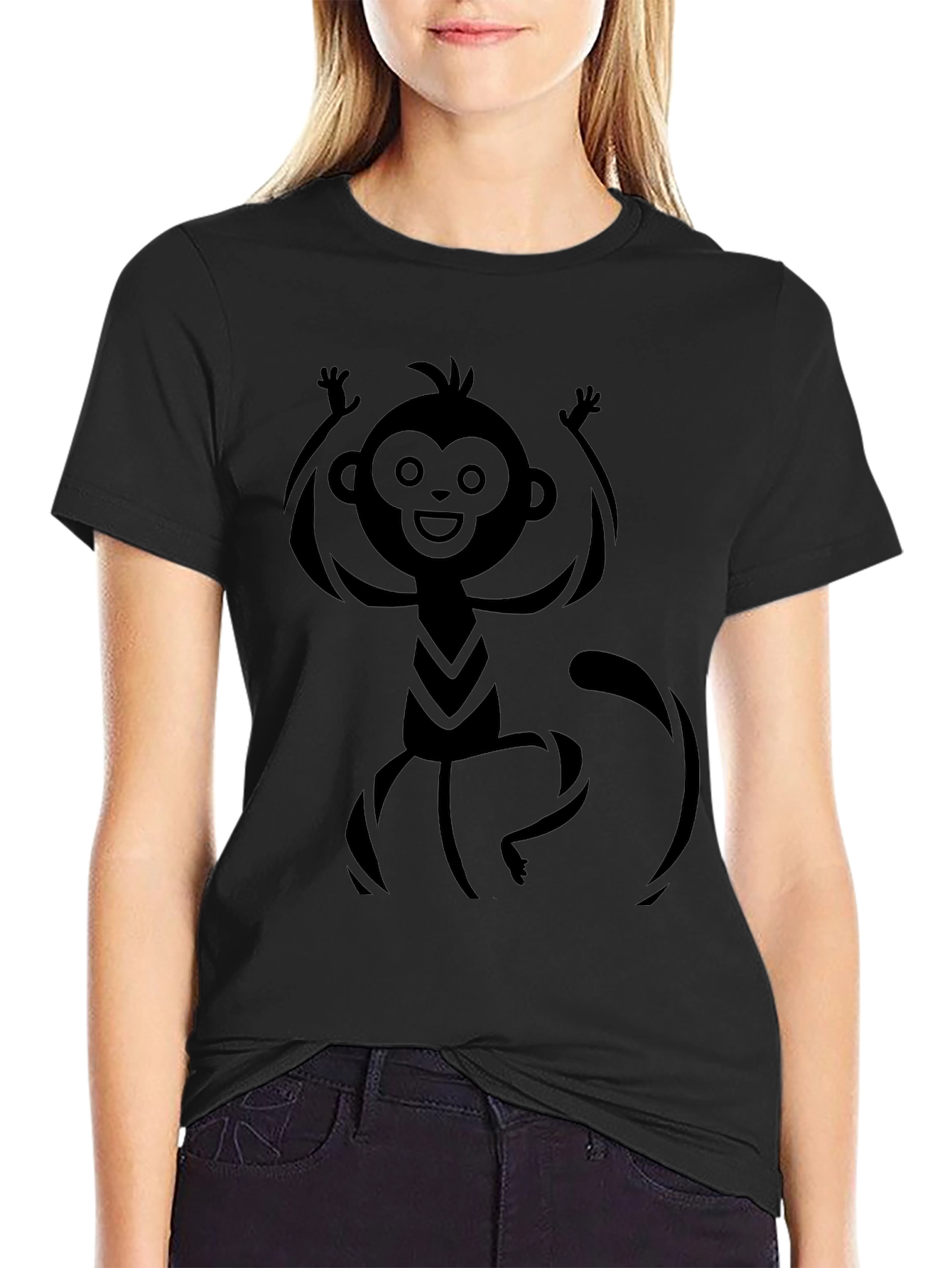 Monkey Graphic Black T-Shirt