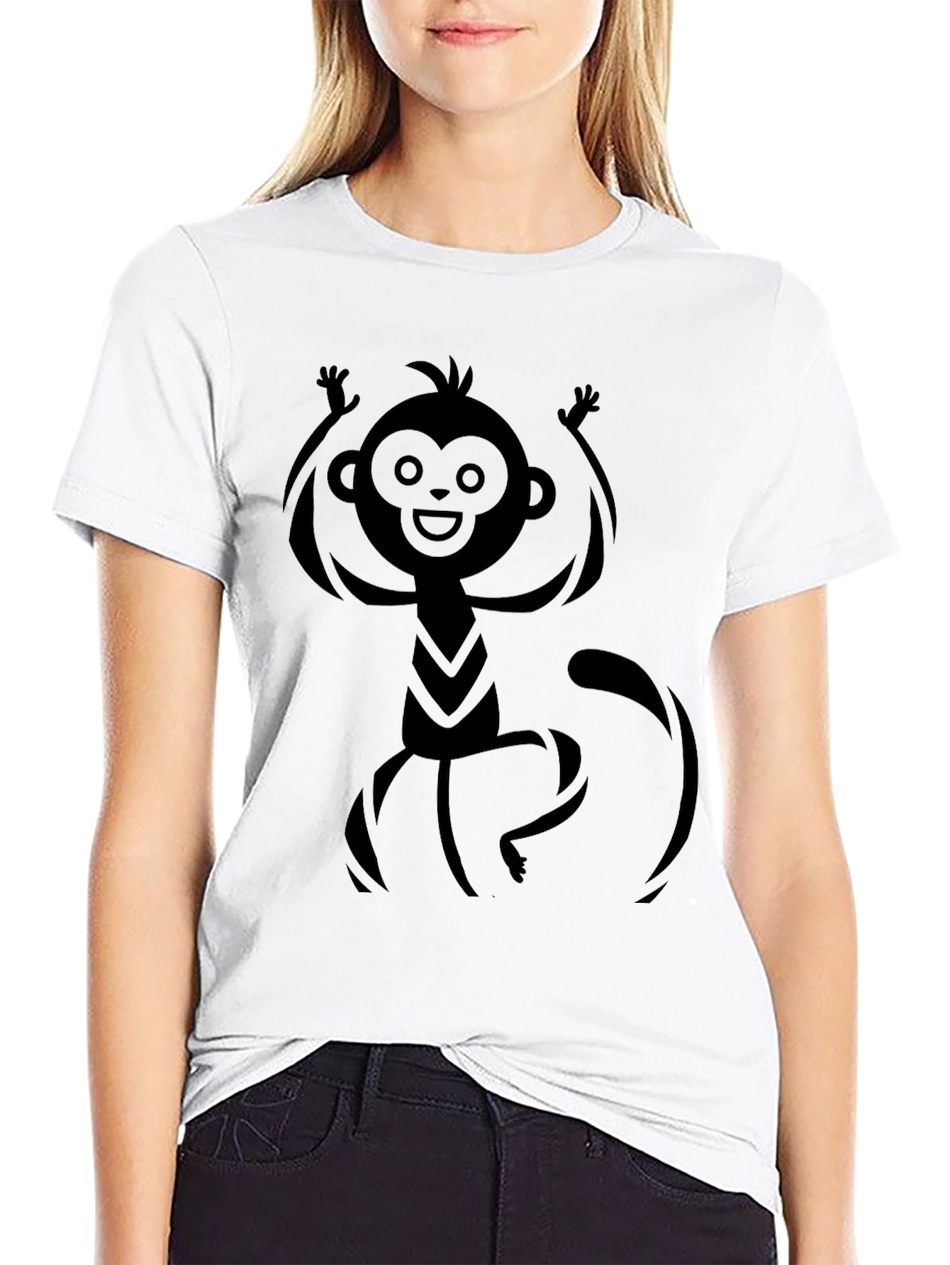 Monkey Graphic Black T-Shirt