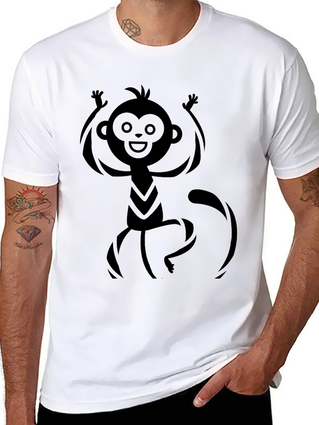 Monkey Graphic Black T-Shirt