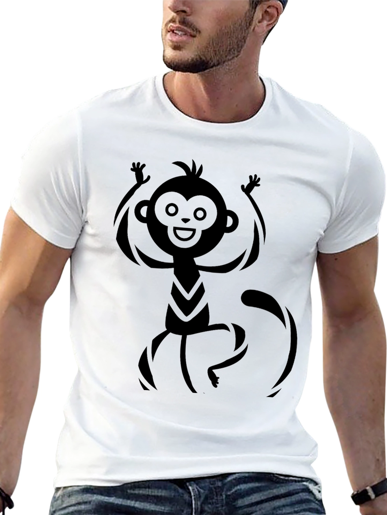 Monkey Graphic Black T-Shirt