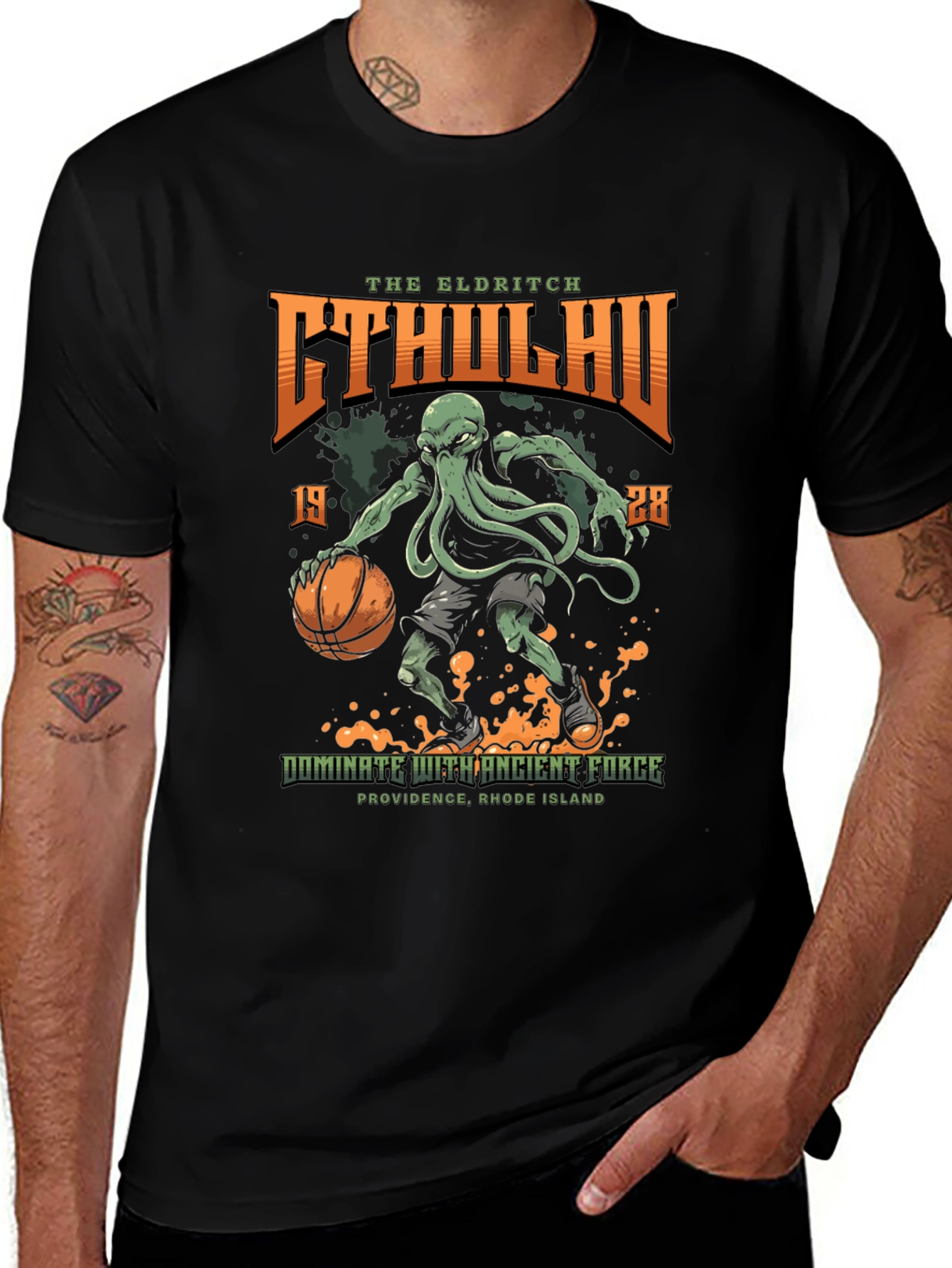 Eldritch Cthulhu Basketball Tee