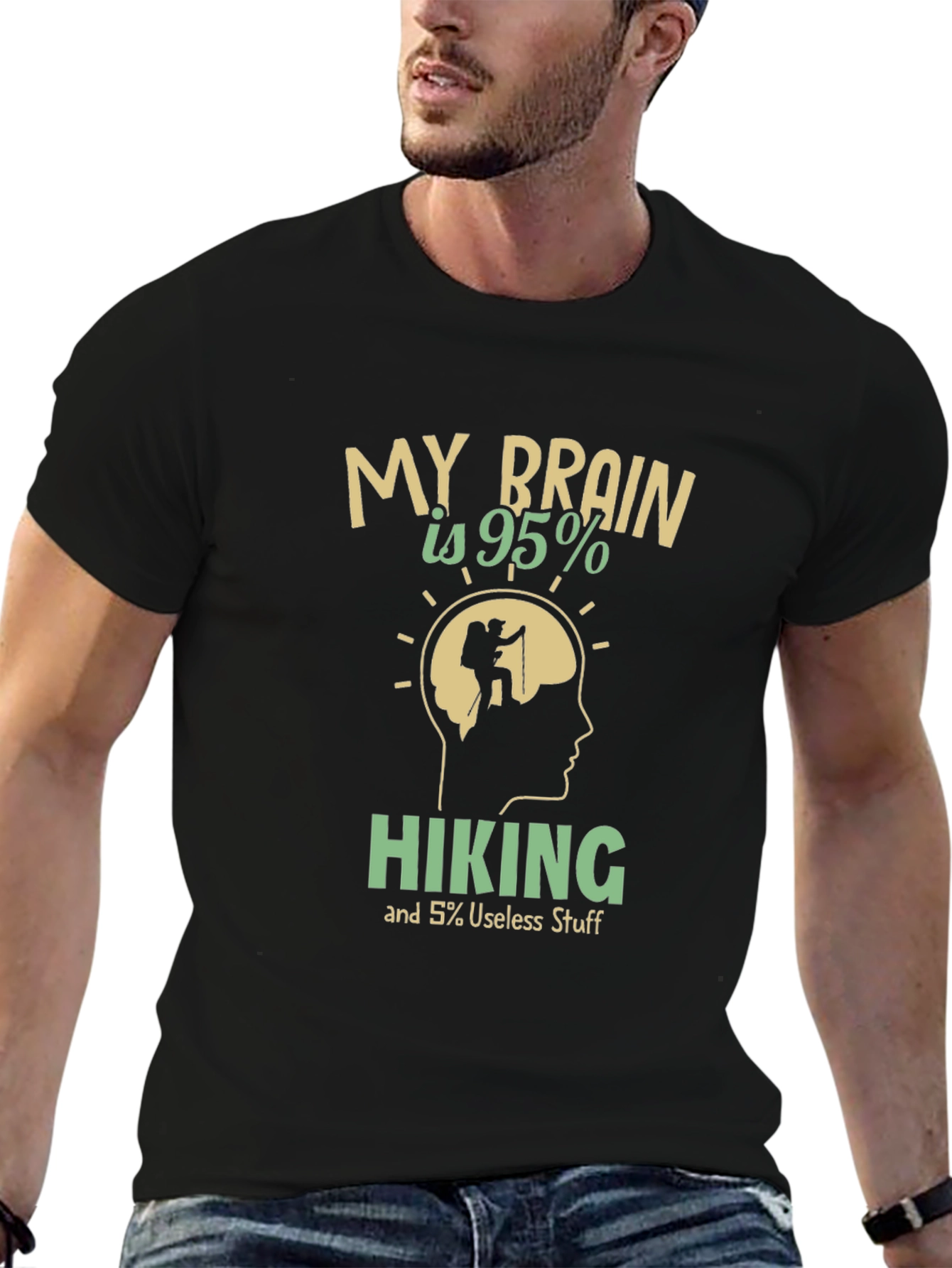 Hiking Brain Graphic Tee - Outdoors Adventure Shirt