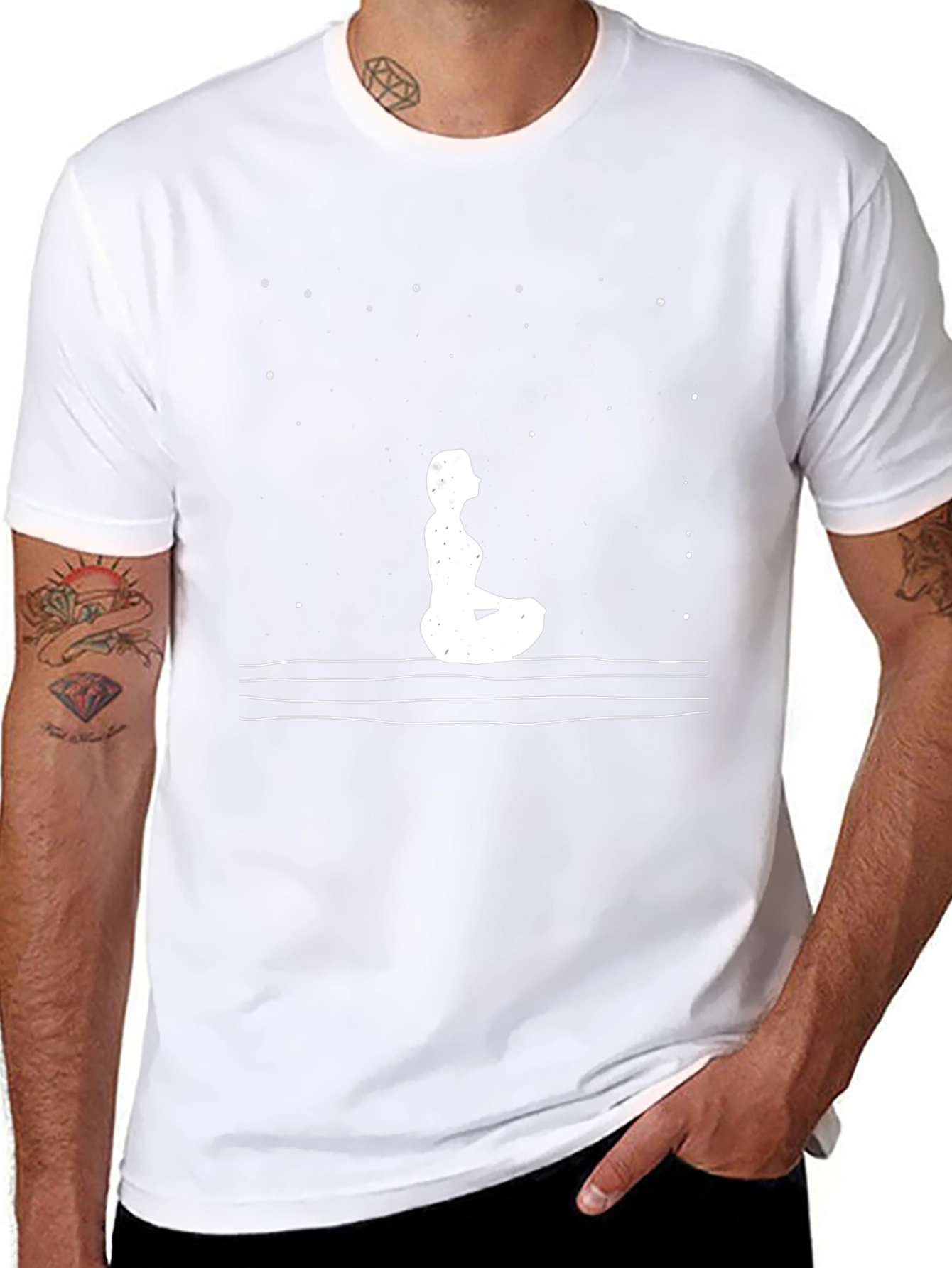 Yoga Meditation T-Shirt - Starry Night Design
