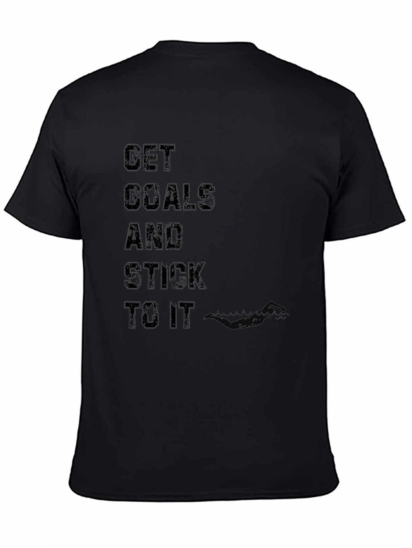 Motivational Get Goals Black T-Shirt