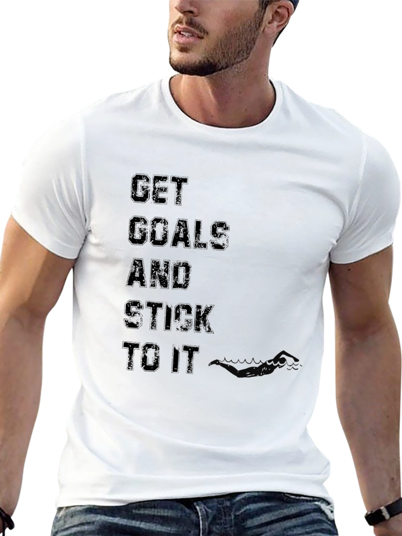 Motivational Get Goals Black T-Shirt