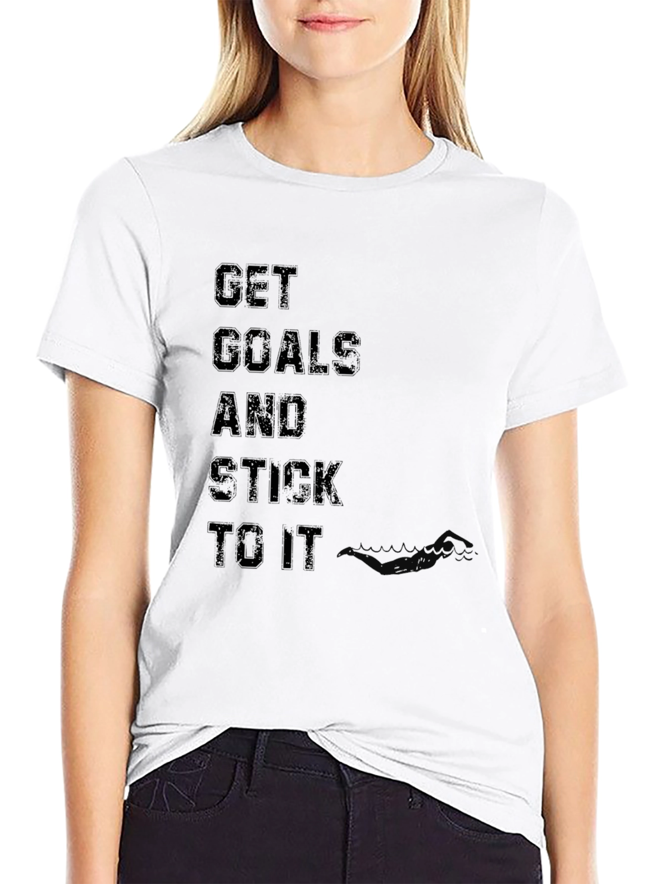 Motivational Get Goals Black T-Shirt