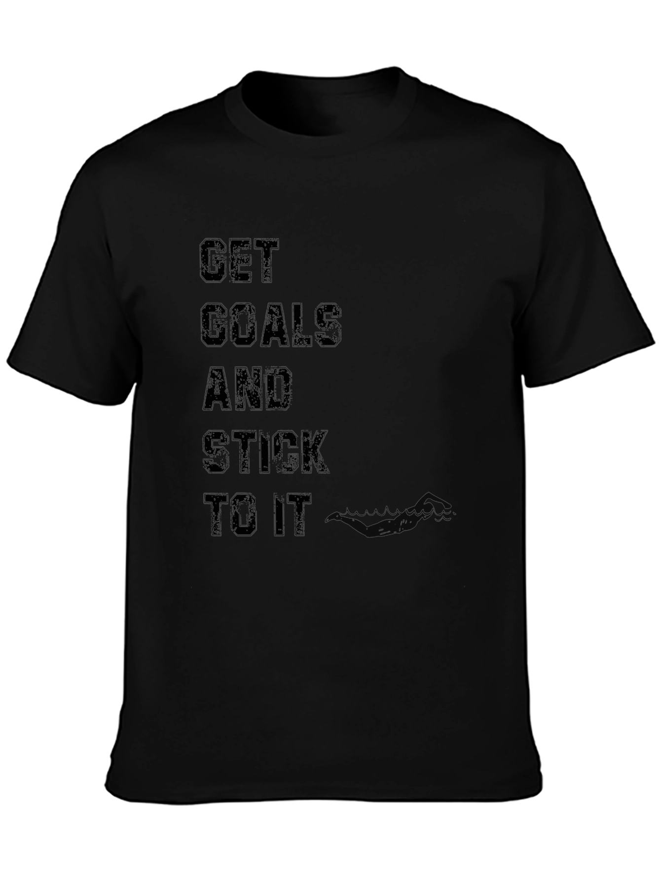 Motivational Get Goals Black T-Shirt