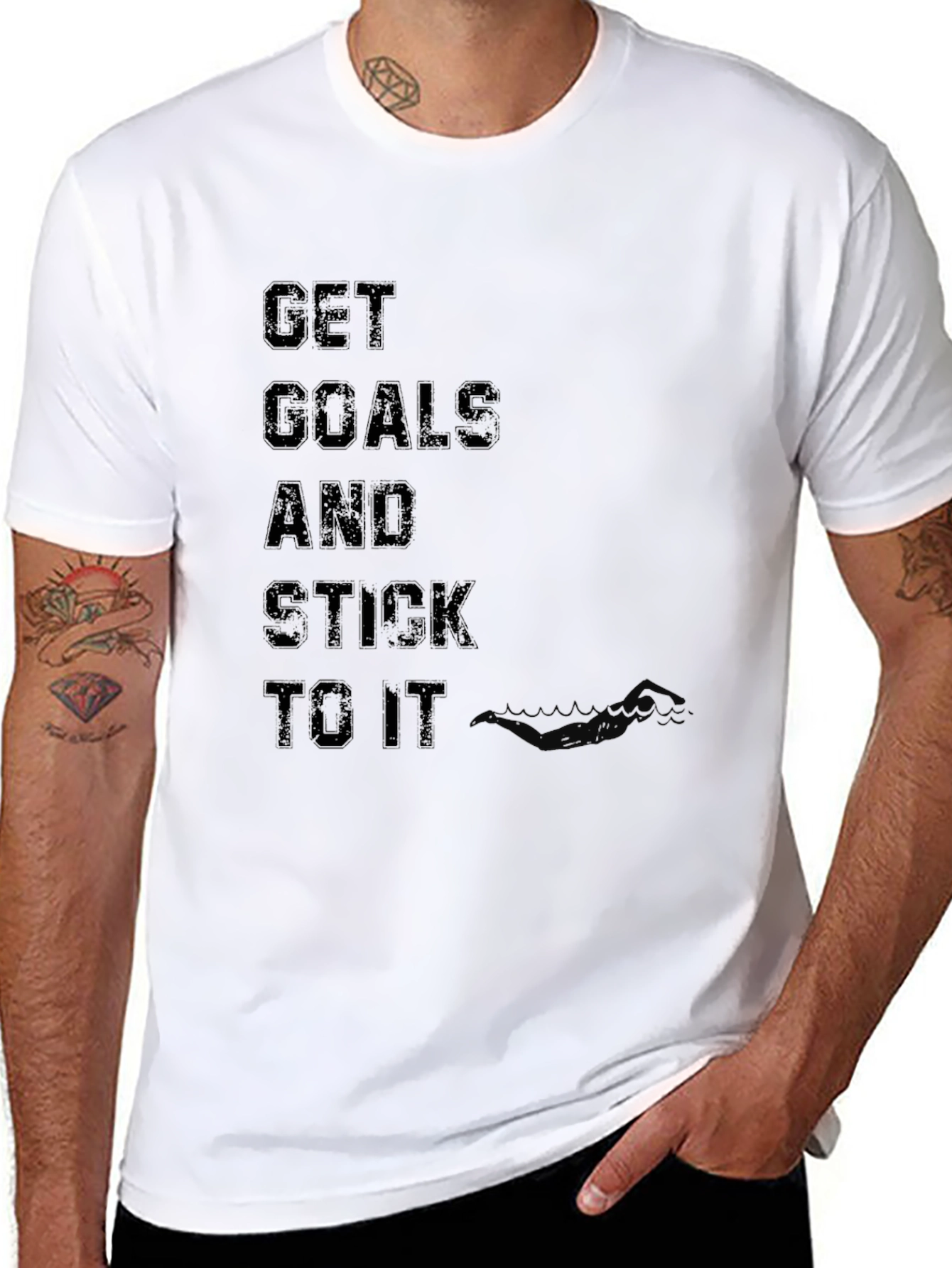Motivational Get Goals Black T-Shirt