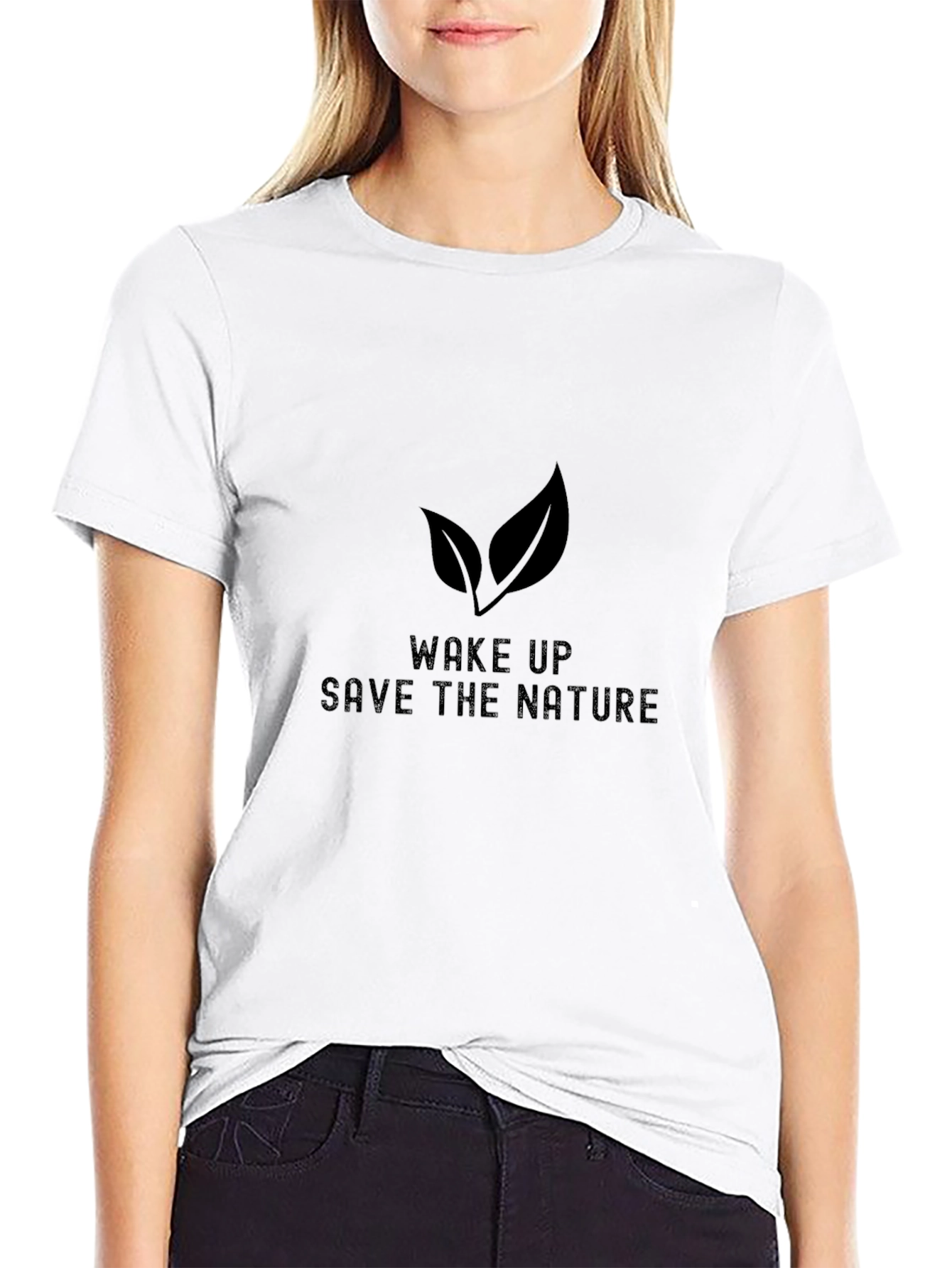 Eco-Friendly Black T-Shirt - Save the Nature Design