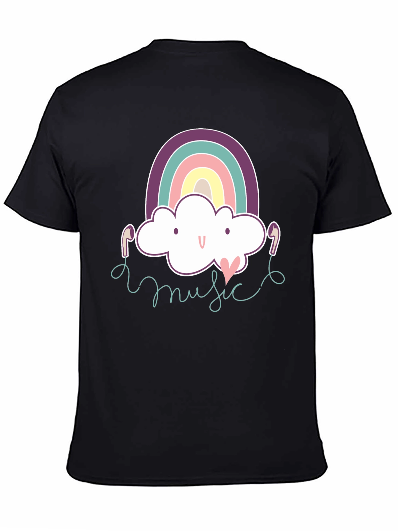 Rainbow Cloud Music T-Shirt - Cute & Stylish!