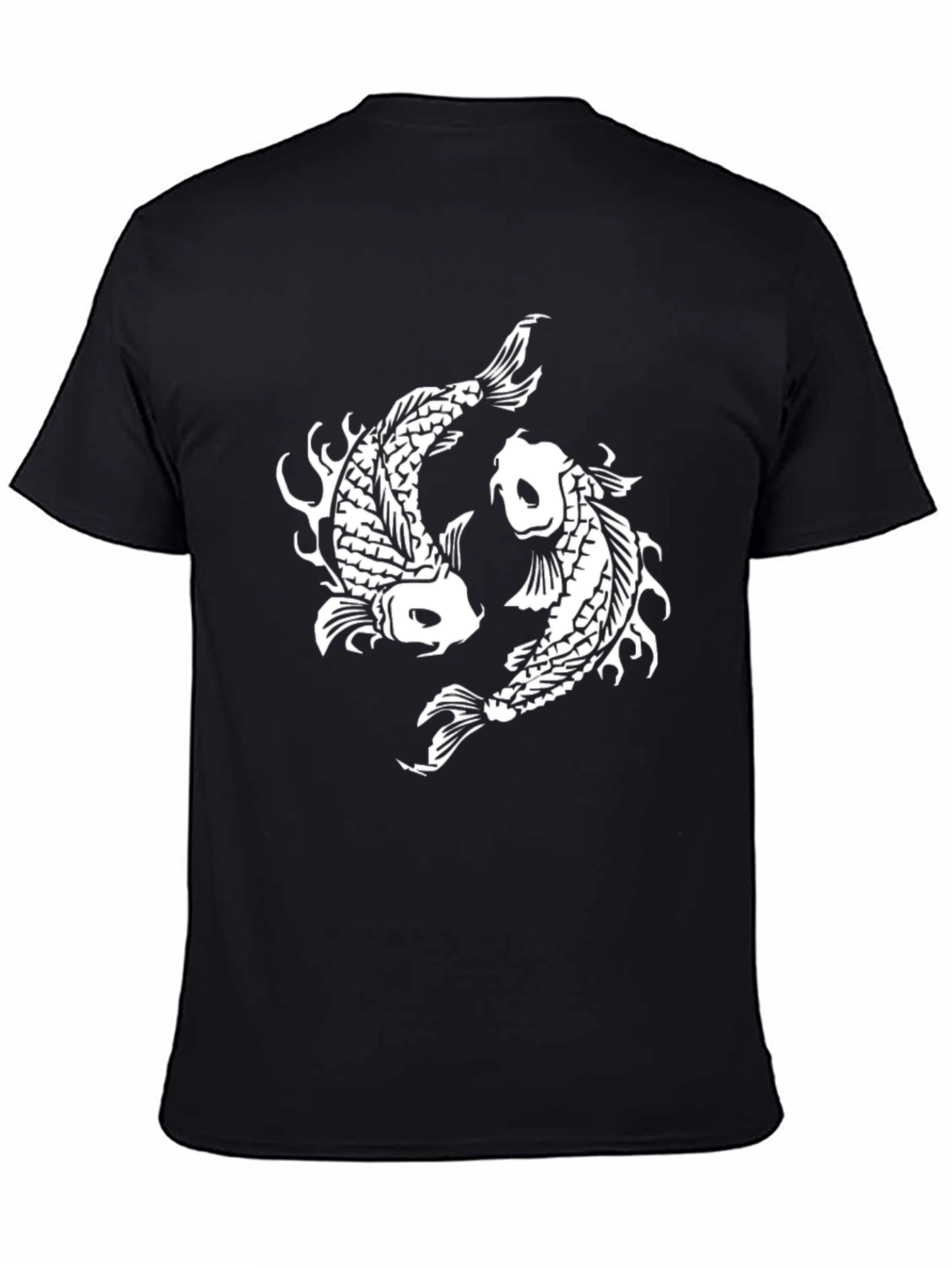 Yin Yang Koi Fish Graphic Tee - Black