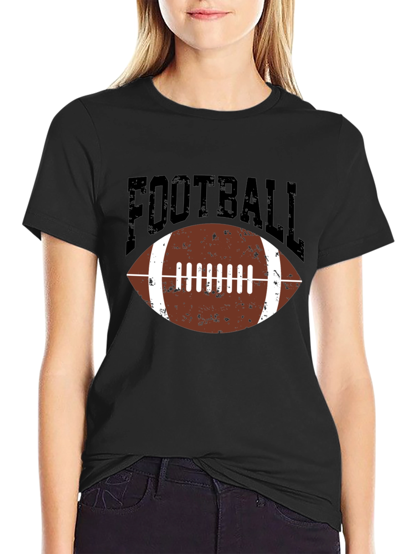 Football Graphic T-Shirt - Black