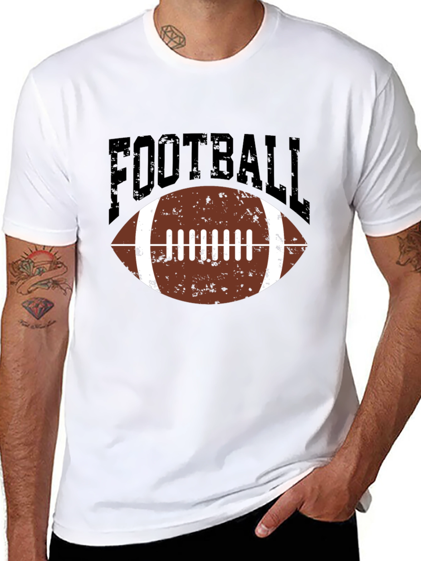 Football Graphic T-Shirt - Black