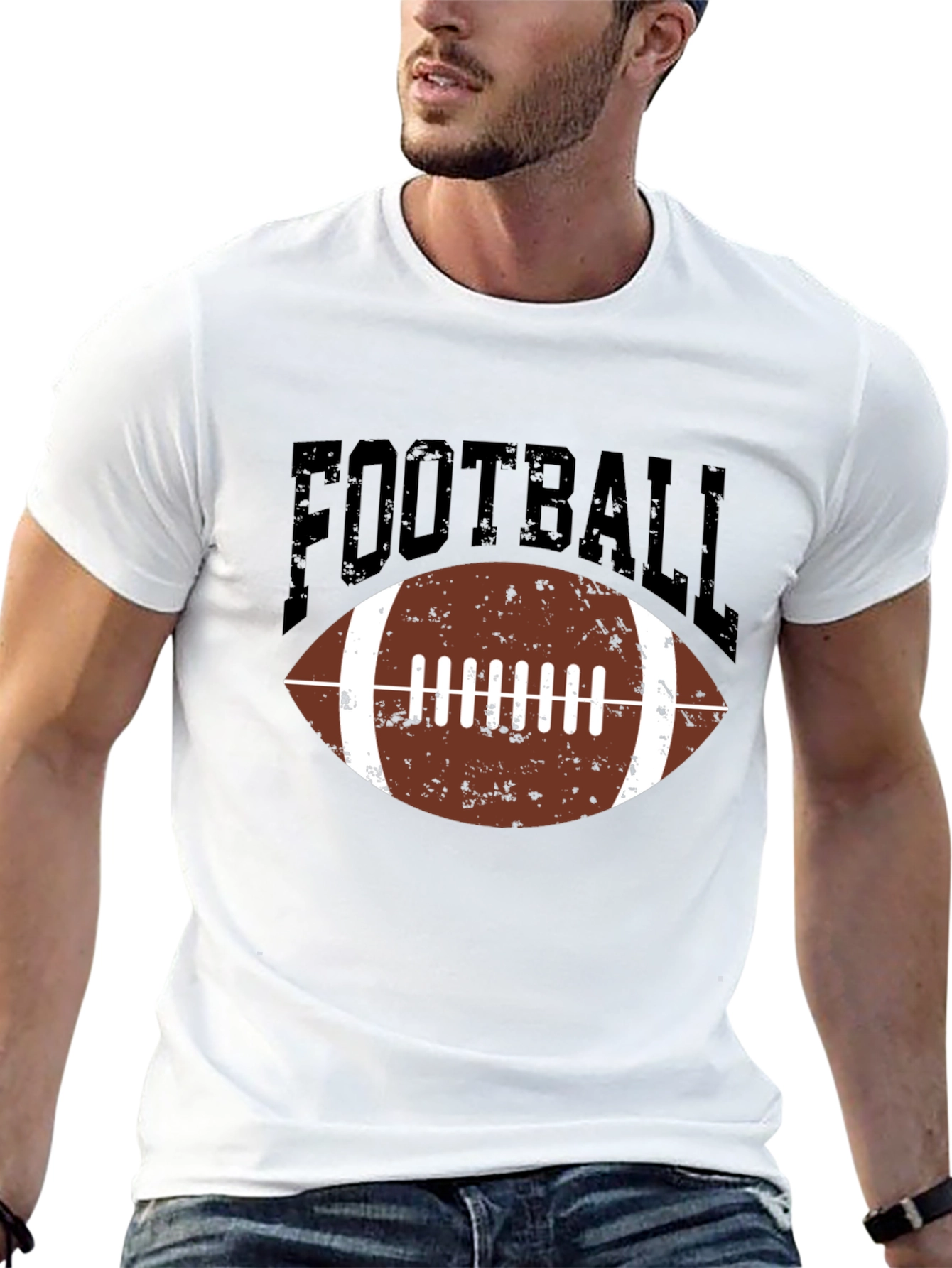 Football Graphic T-Shirt - Black